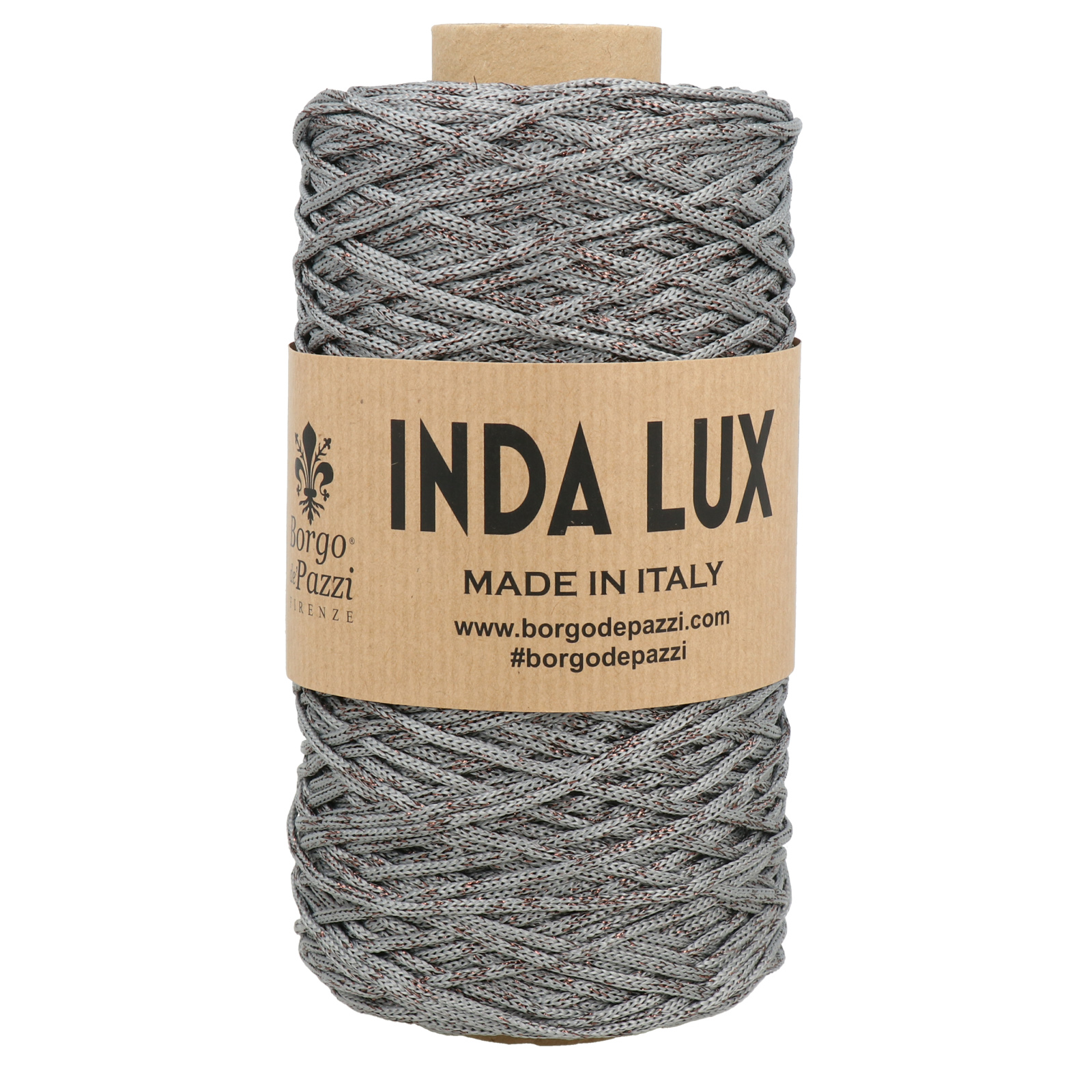 borgo de' pazzi inda lux - grey/copper (07) - 250gr (250mt) | 1pc