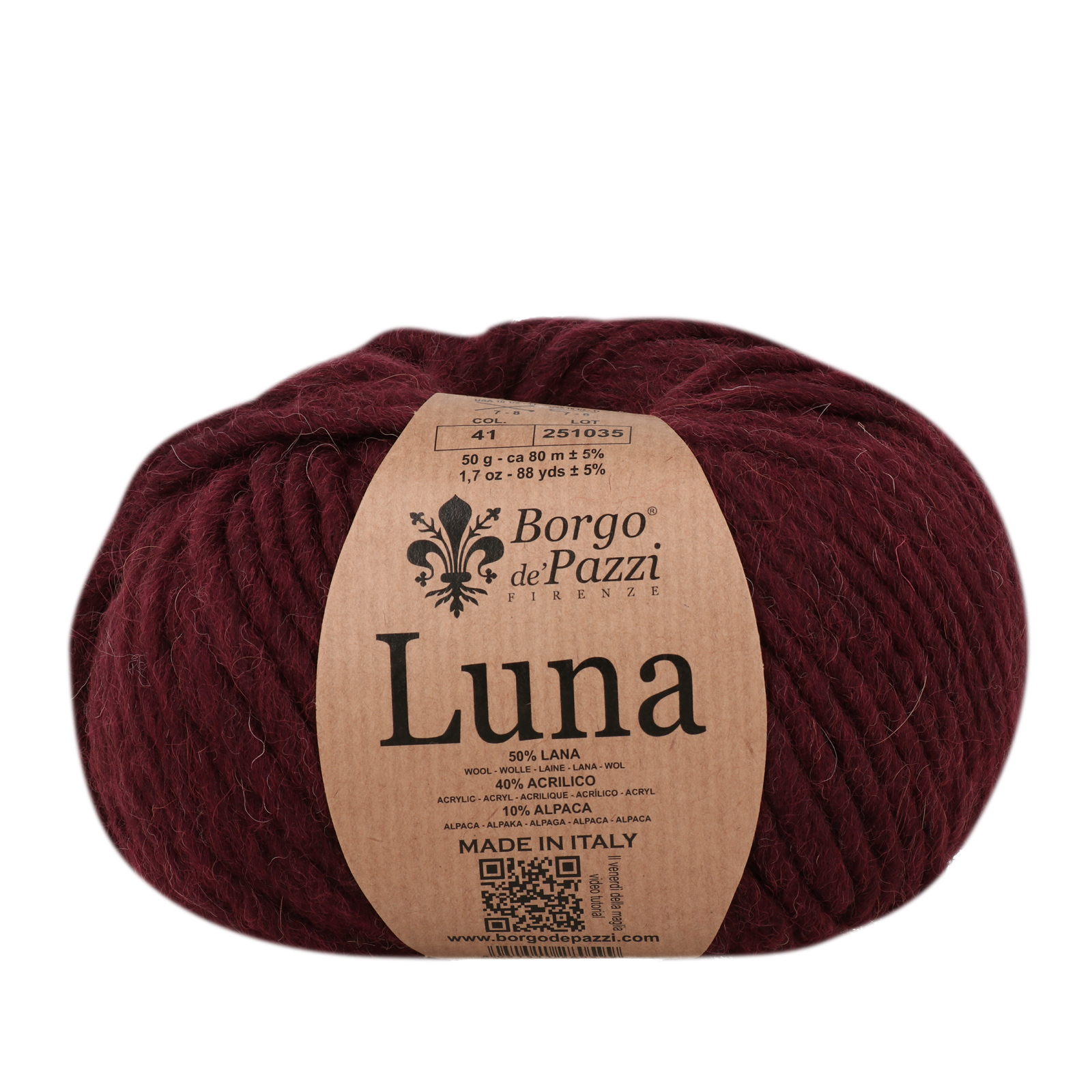 borgo de' pazzi luna - bordeaux (41) - 50gr (80mt) | 1pc