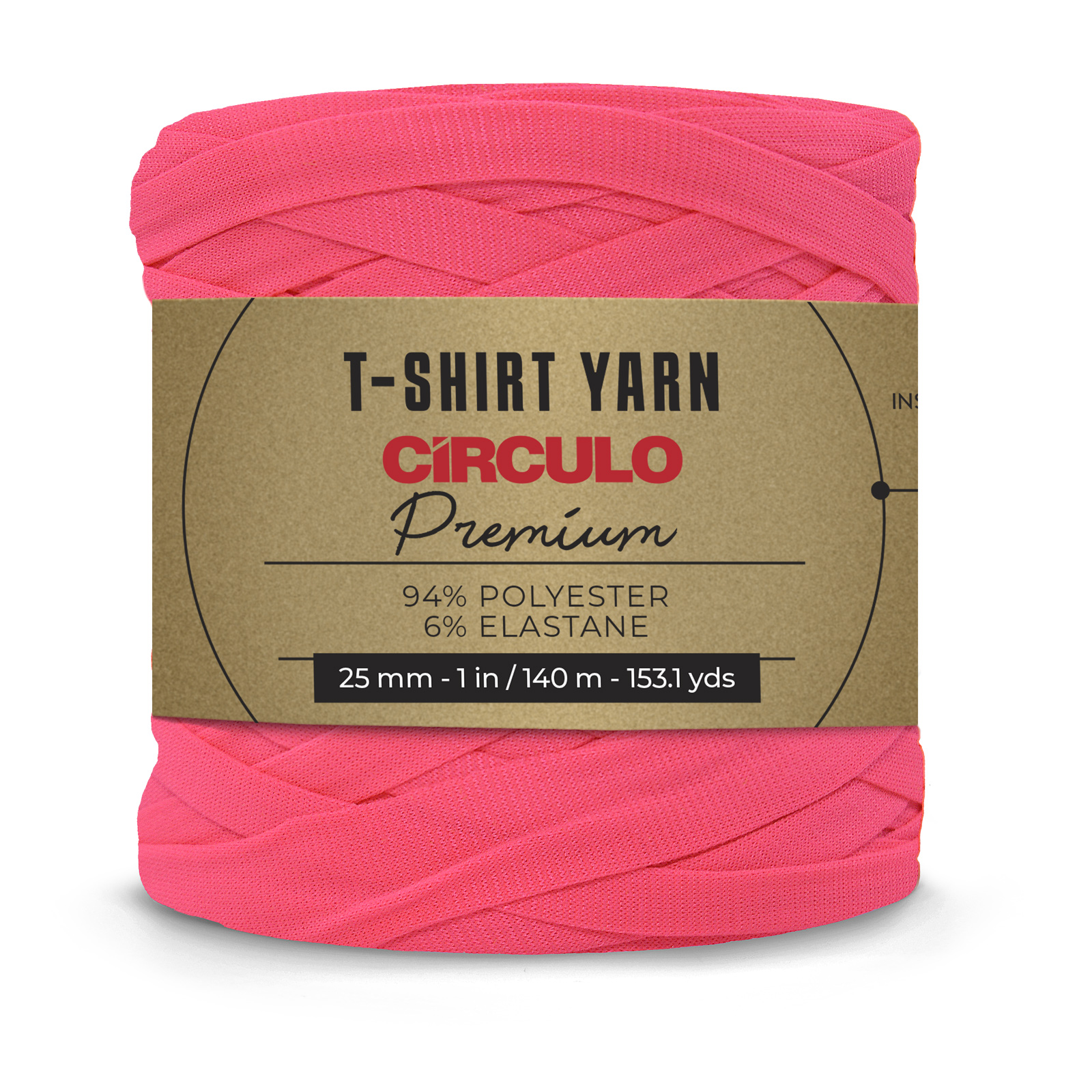circulo premium t-shirt yarn - neon rosa (385) - 270gr (140mt) | 1st