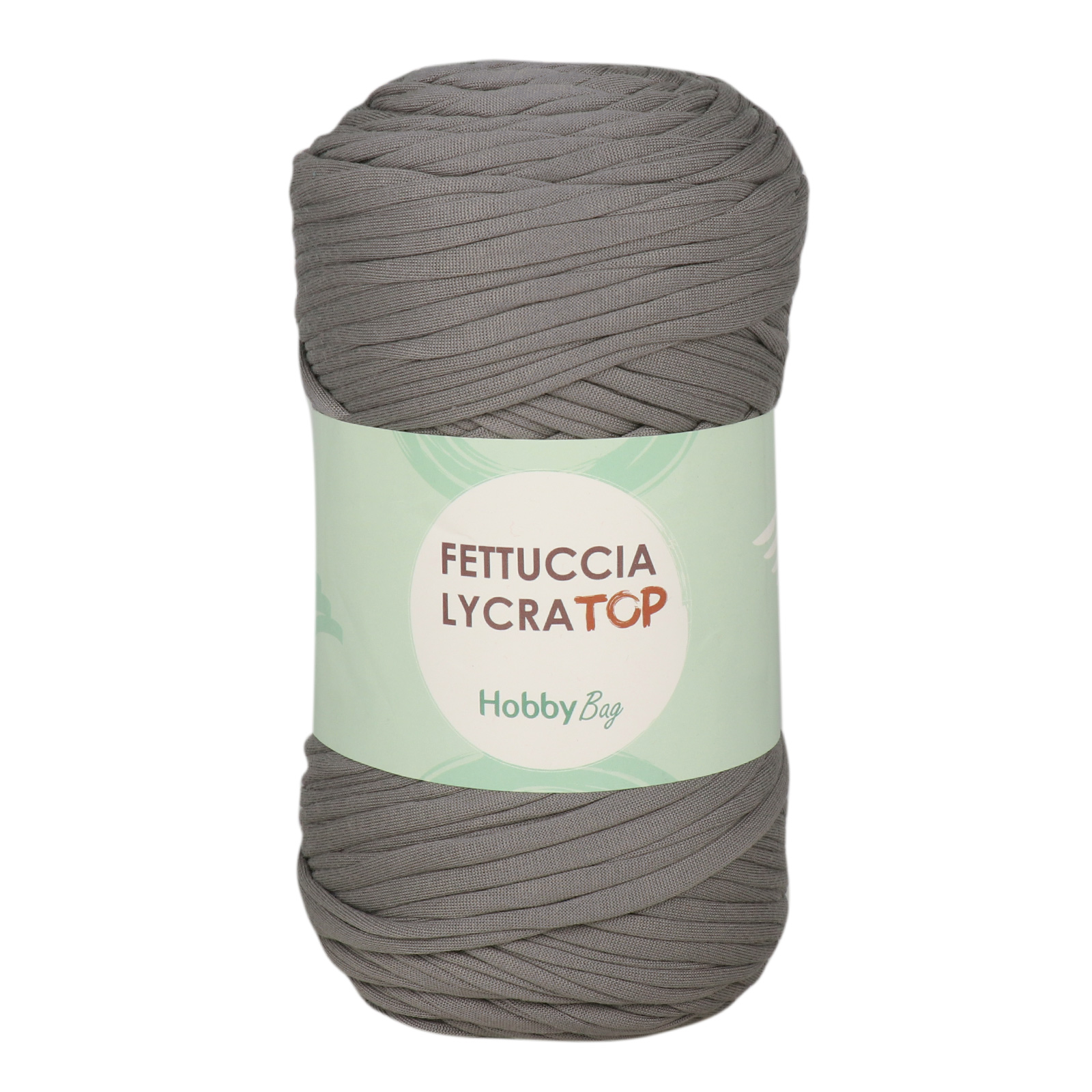 hobbybag t-shirt yarn fettuccia lycra top - grey (25) - 400gr (105mt) | 1pc
