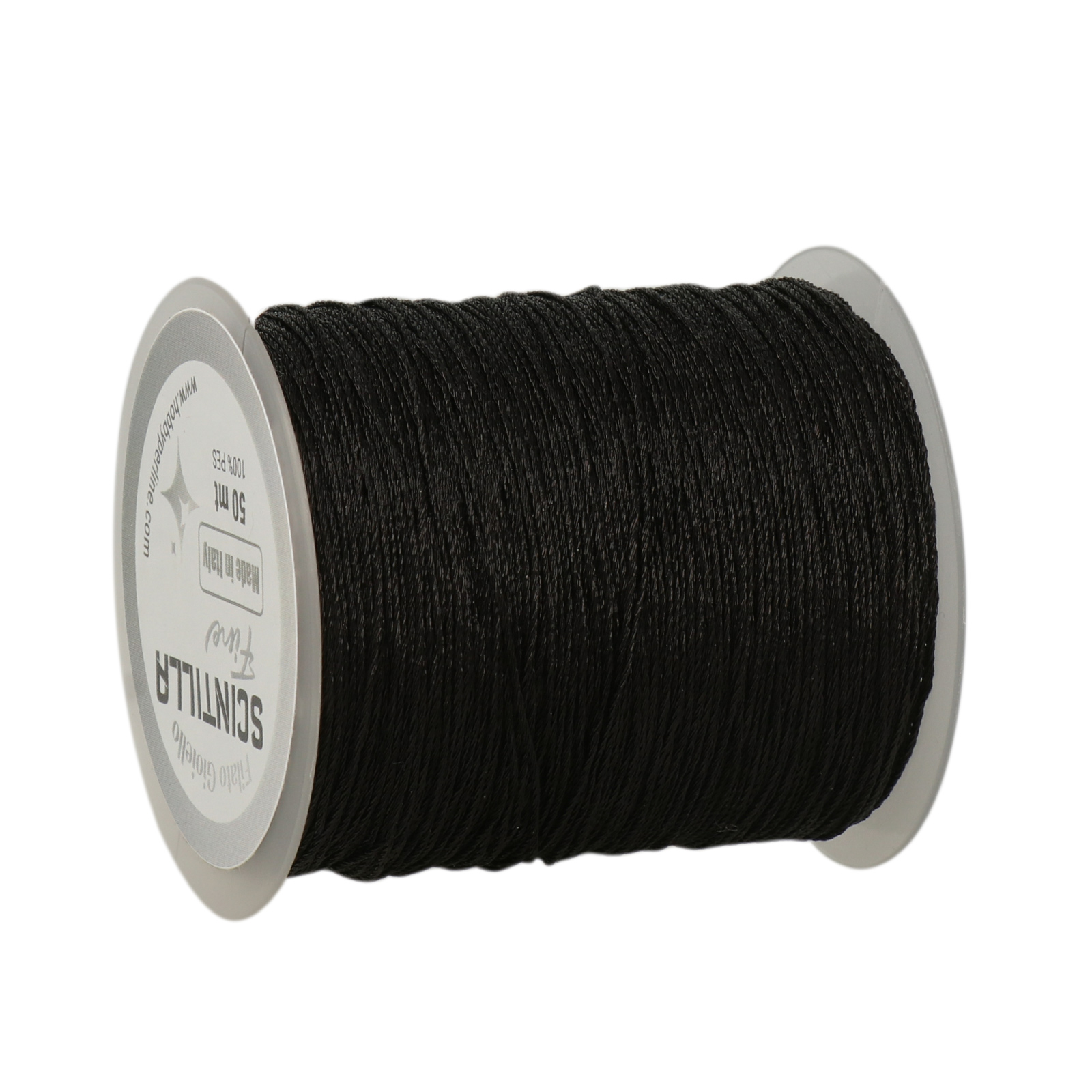 häkelgarn für schmuck scintilla fine - schwarz - 50mt | 1st