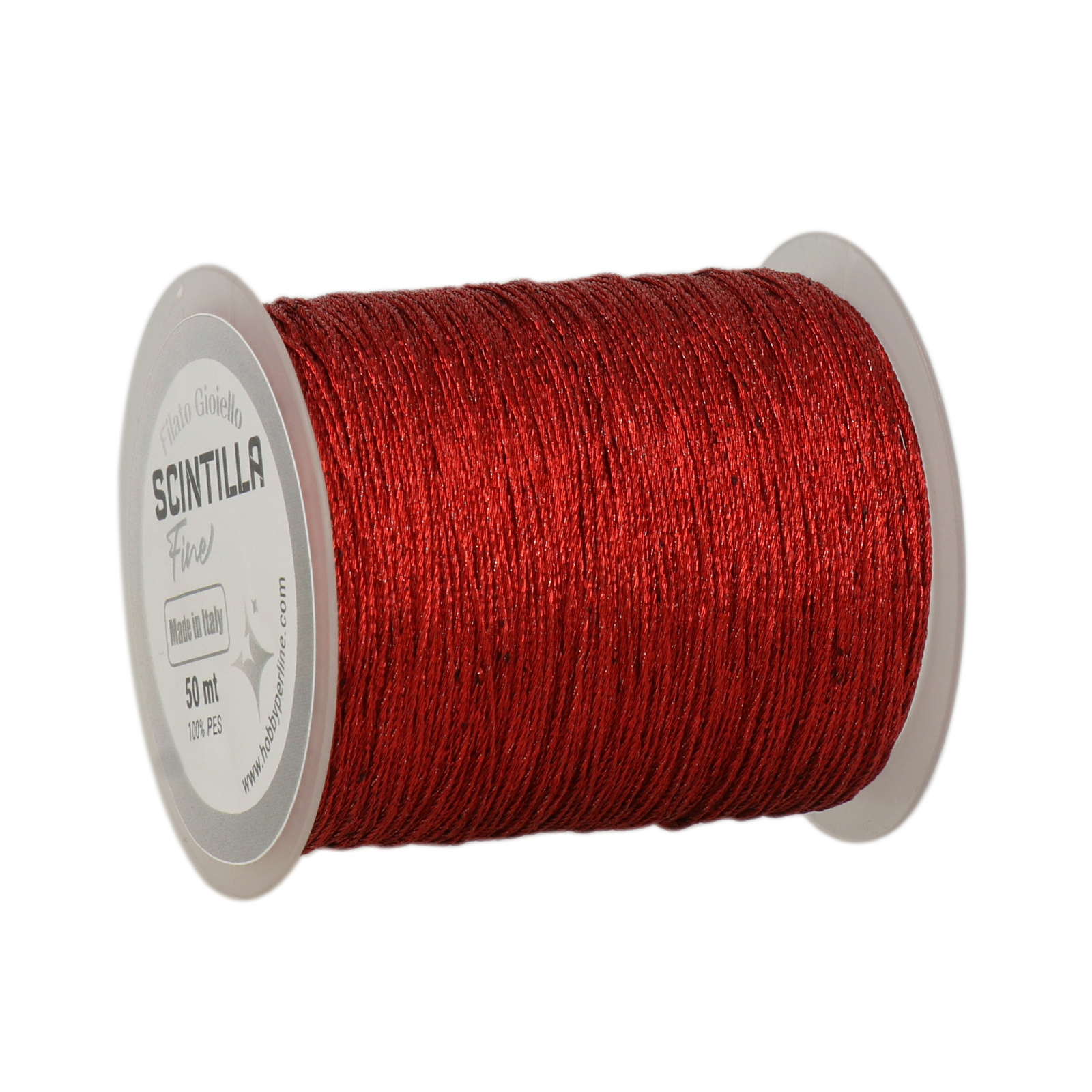 häkelgarn für schmuck scintilla fine - rot - 50mt | 1st