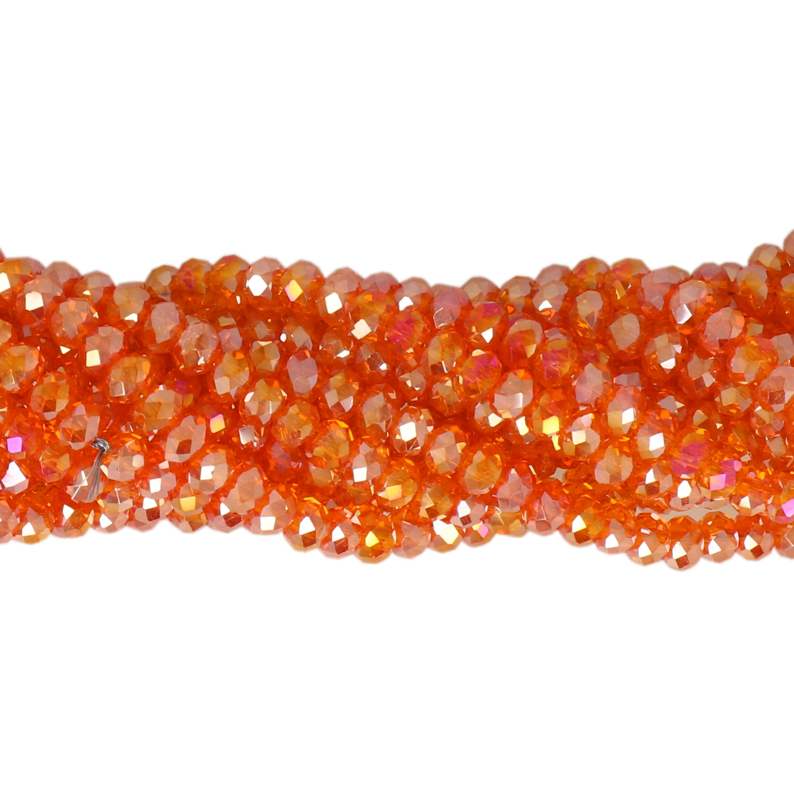 tangerine ab premium chinese crystal faceted roundelle 4x3mm | strand 145pc aprox