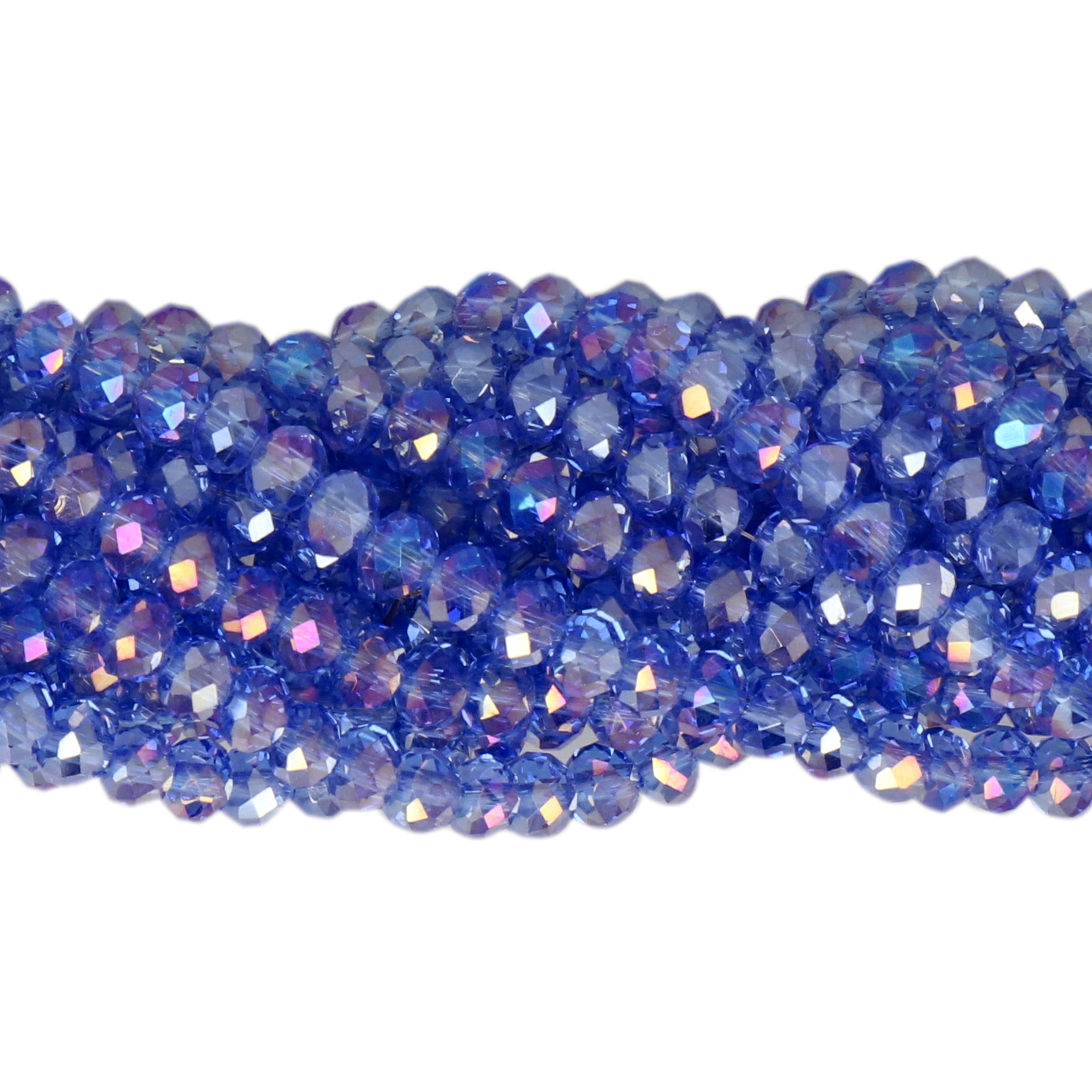 sapphire ab premium chinese crystal faceted roundelle 4x3mm | strand 145pc aprox
