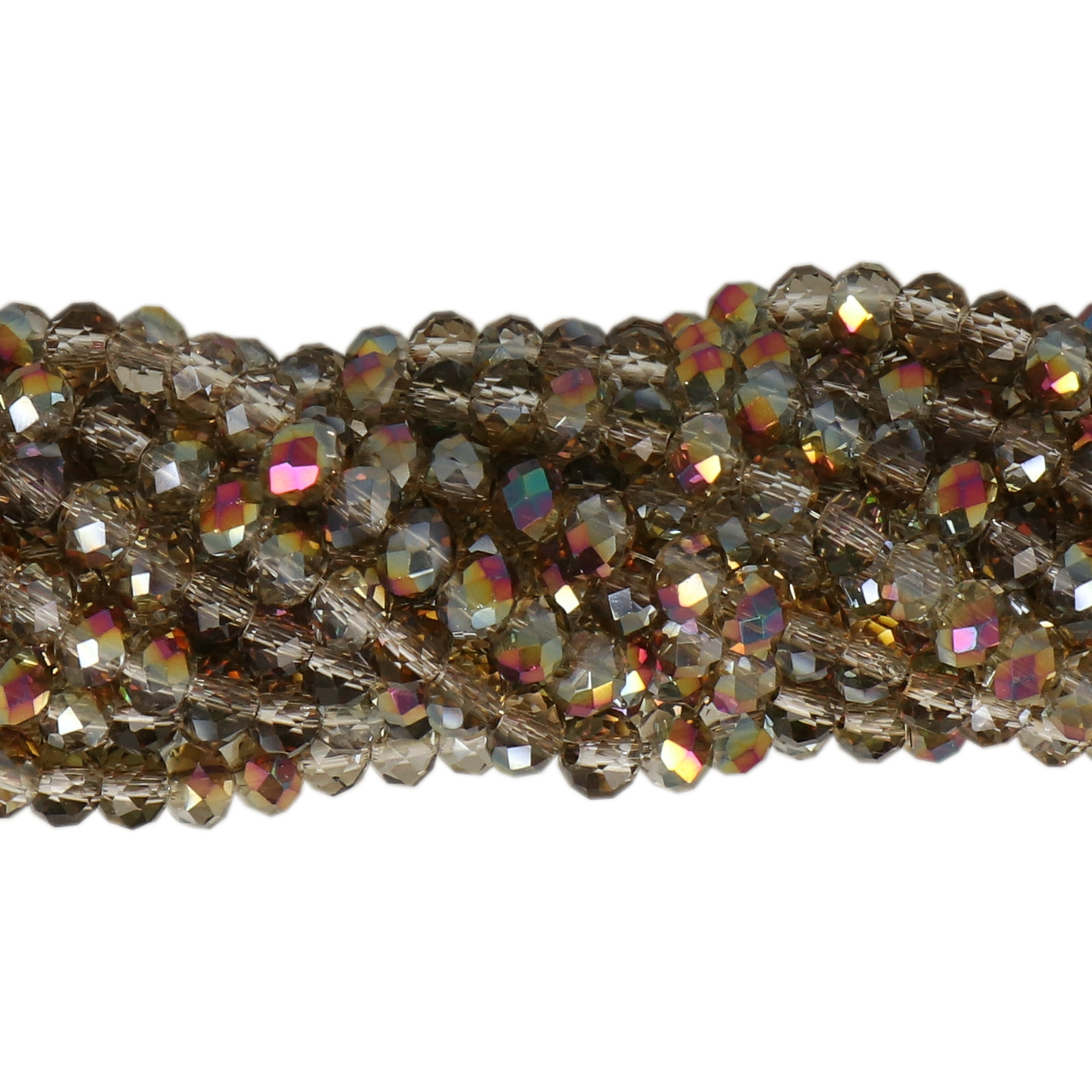 premium chinese glasperlen facettiertes rondelle black diamond ab 4x3mm | strand 145st ca.