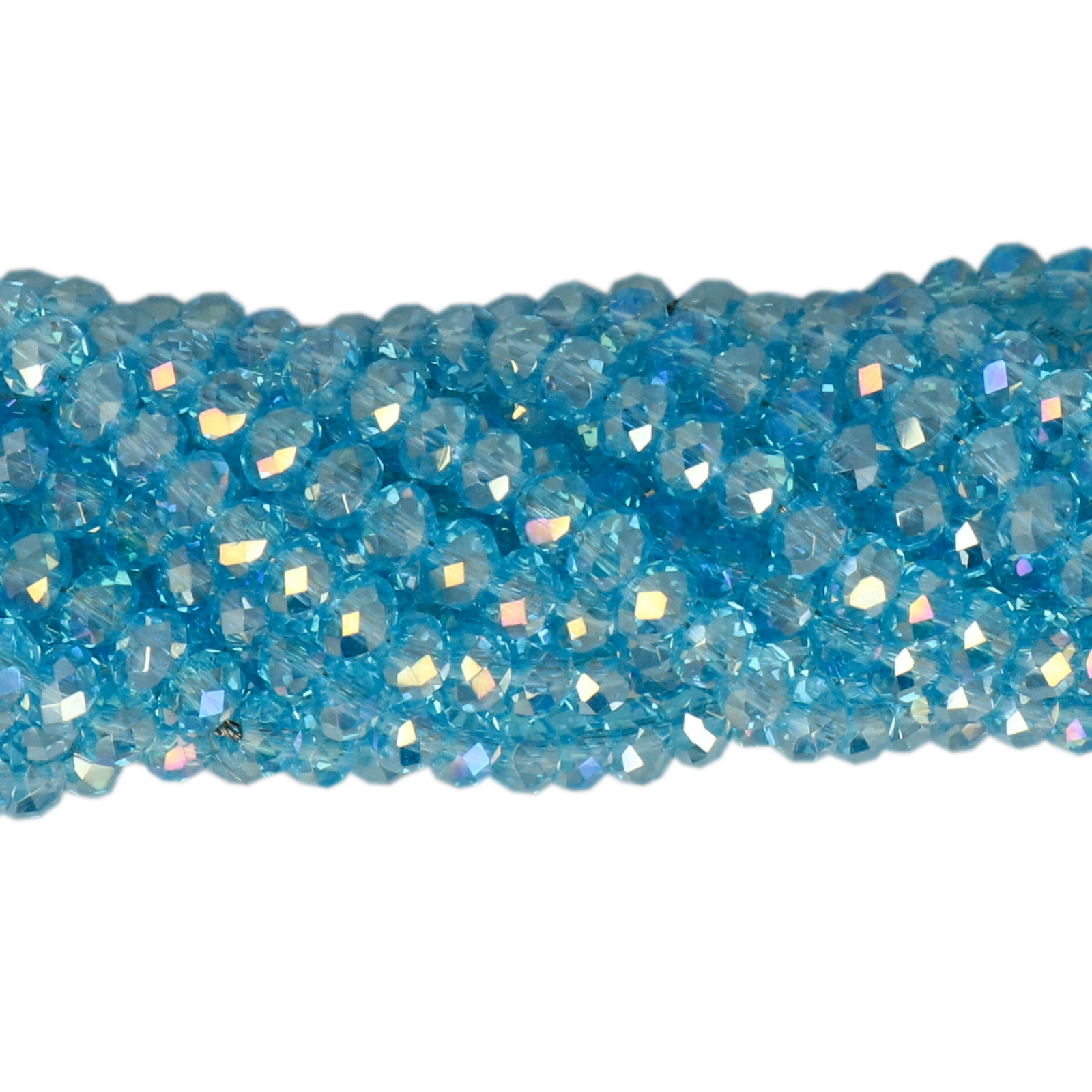 premium chinese glasperlen facettiertes rondelle aquamarine ab 4x3mm | strand 145st ca.