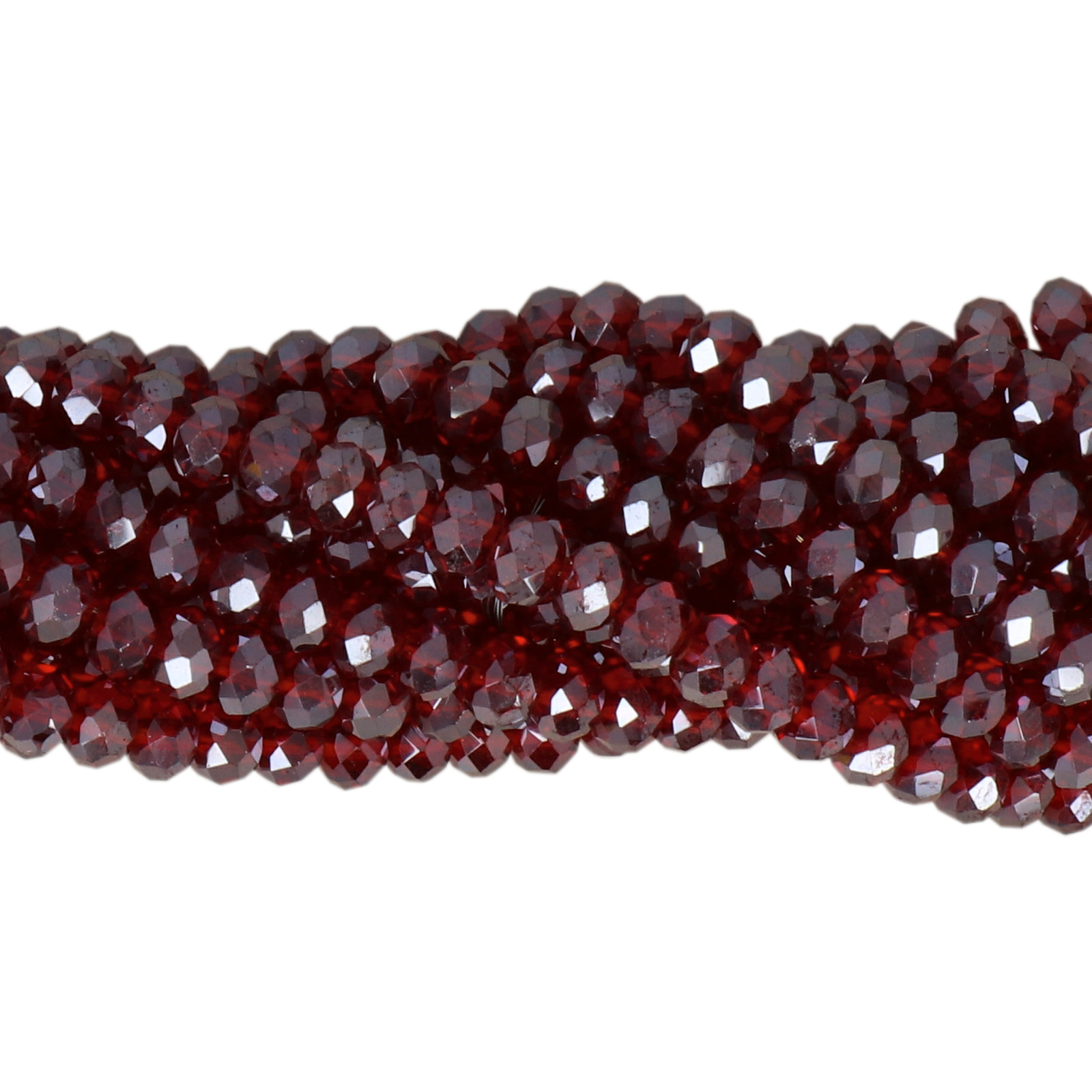 premium chinese glasperlen facettiertes rondelle siam luster 4x3mm | strand 145st ca.