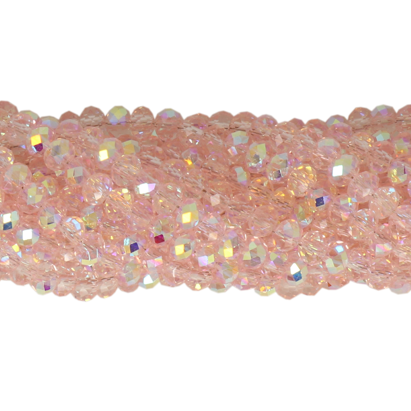 premium chinese glasperlen facettiertes rondelle rosaline ab 4x3mm | strand 145st ca.
