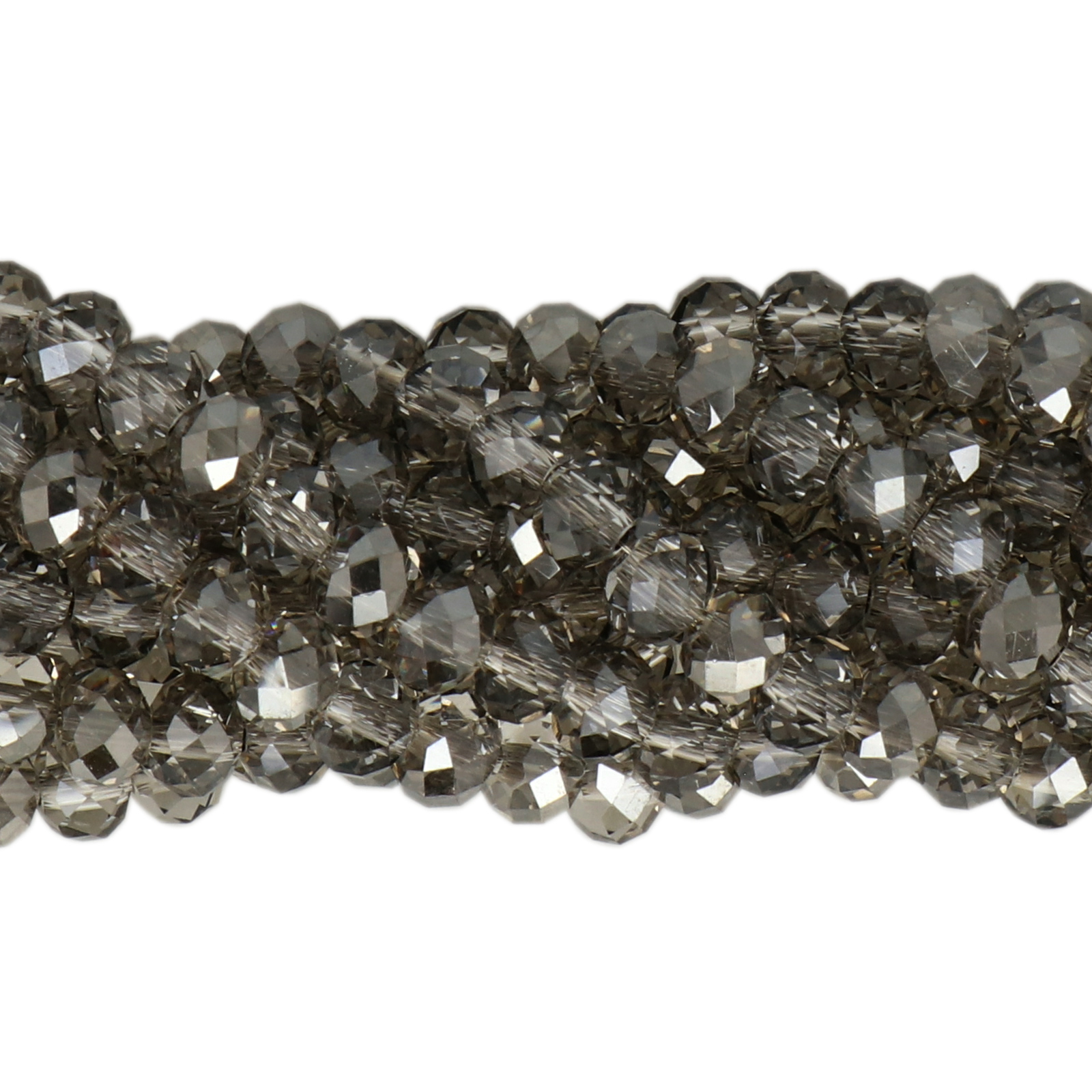 black diamond luster premium chinese crystal faceted roundelle 6x4mm | strand 95pc aprox