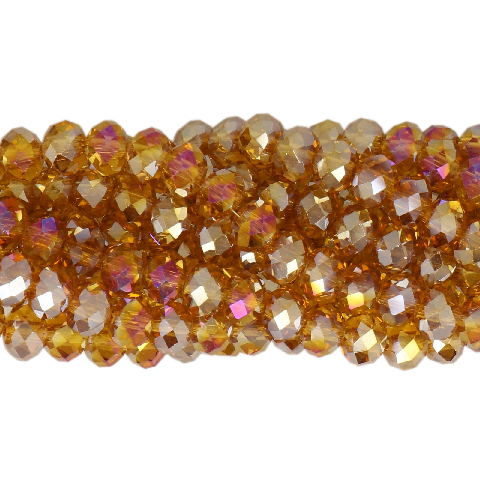 premium premium chinese glasperlen facettiertes rondelle topaz ab 6x4mm | strand 95st ca.