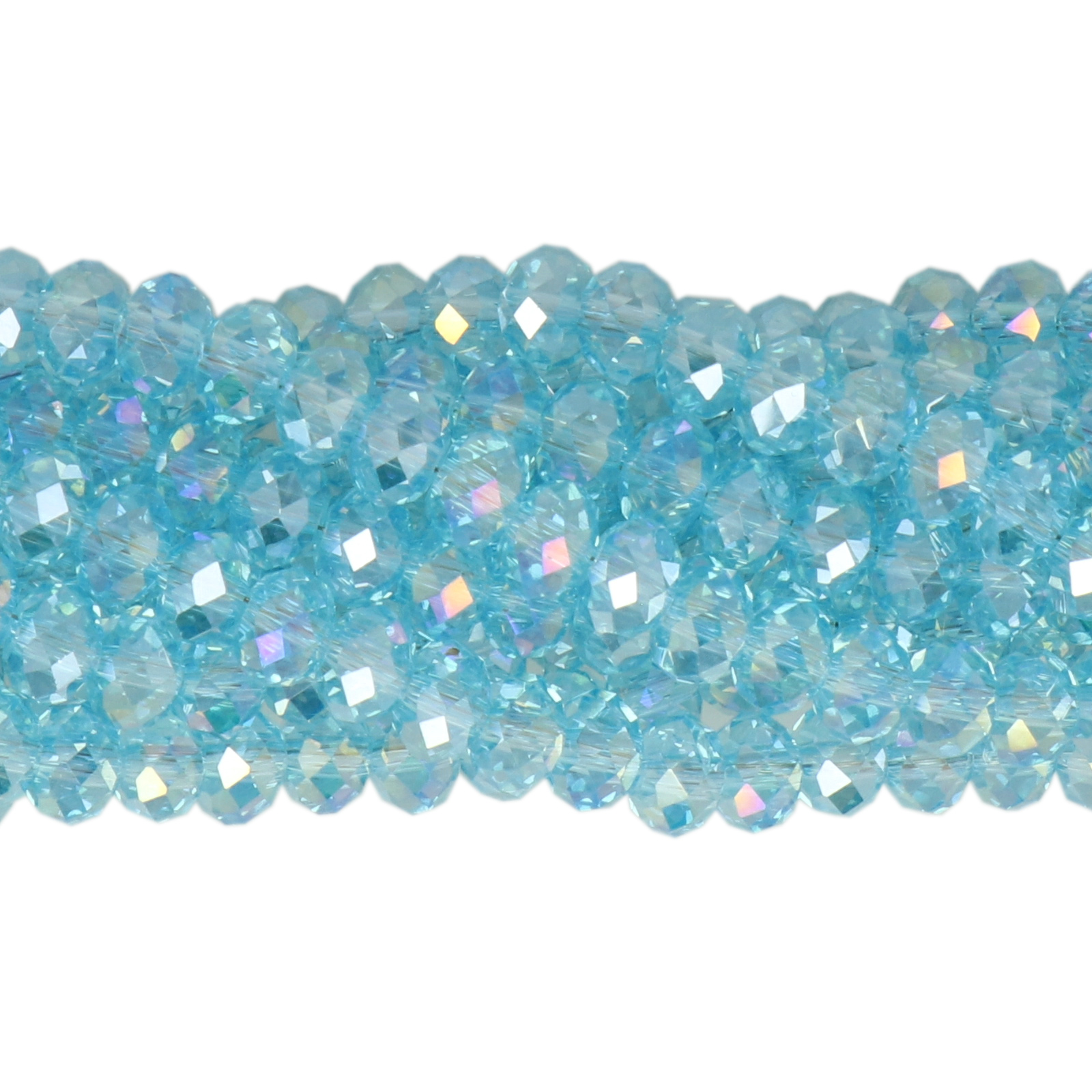premium premium chinese glasperlen facettiertes rondelle aquamarine ab 6x4mm | strand 95st ca.