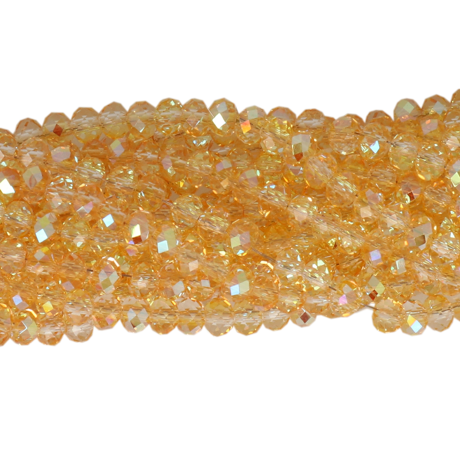 premium chinese glasperlen facettiertes rondelle honey ab 4x3mm | strand 145st ca.