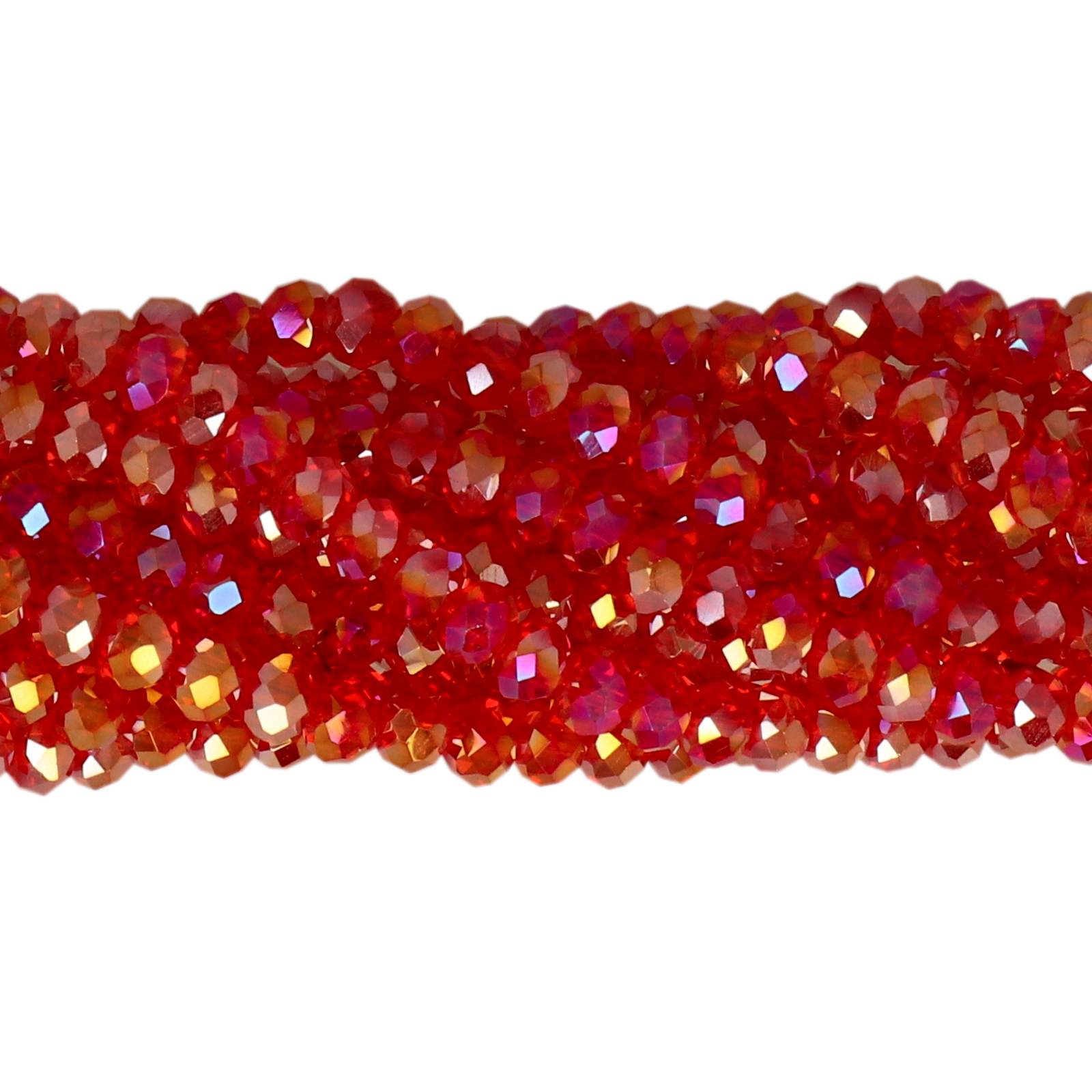 premium chinese glasperlen facettiertes rondelle light siam ab 4x3mm | strand 145st ca.