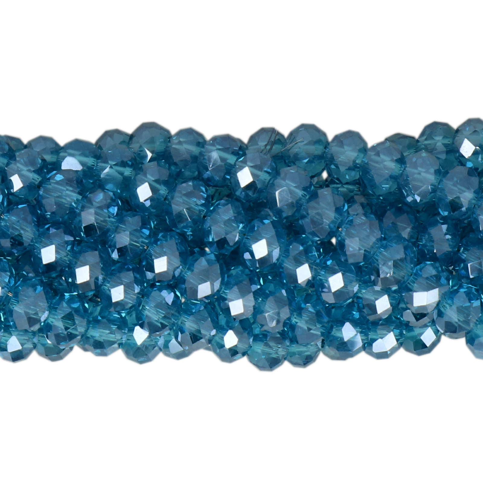 premium premium chinese glasperlen facettiertes rondelle dark aquamarine luster 6x4mm | strand 95st ca.