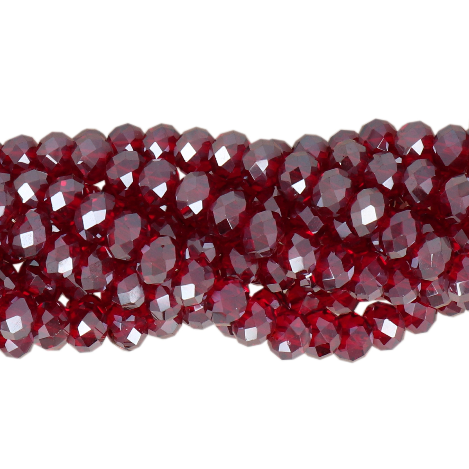 premium premium chinese glasperlen facettiertes rondelle siam luster 6x4mm | strand 95st ca.