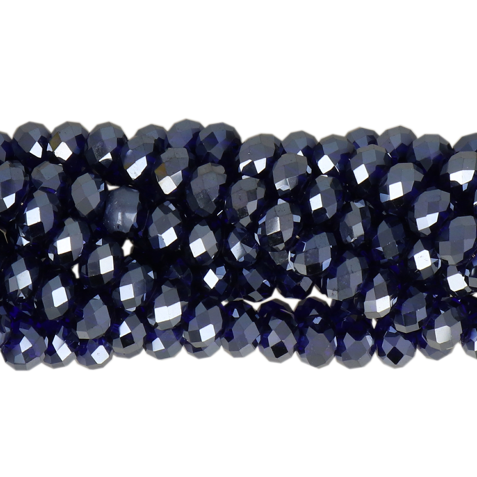 premium premium chinese glasperlen facettiertes rondelle cobalt luster 6x4mm | strand 95st ca.