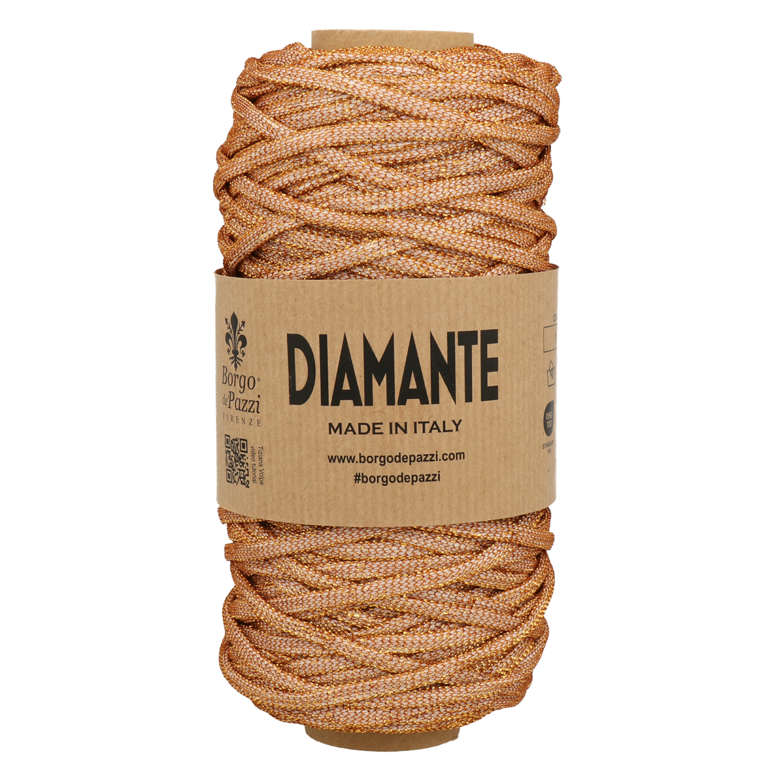 borgo de' pazzi diamante - copper with white base (1) - 150gr (90mt) | 1pc
