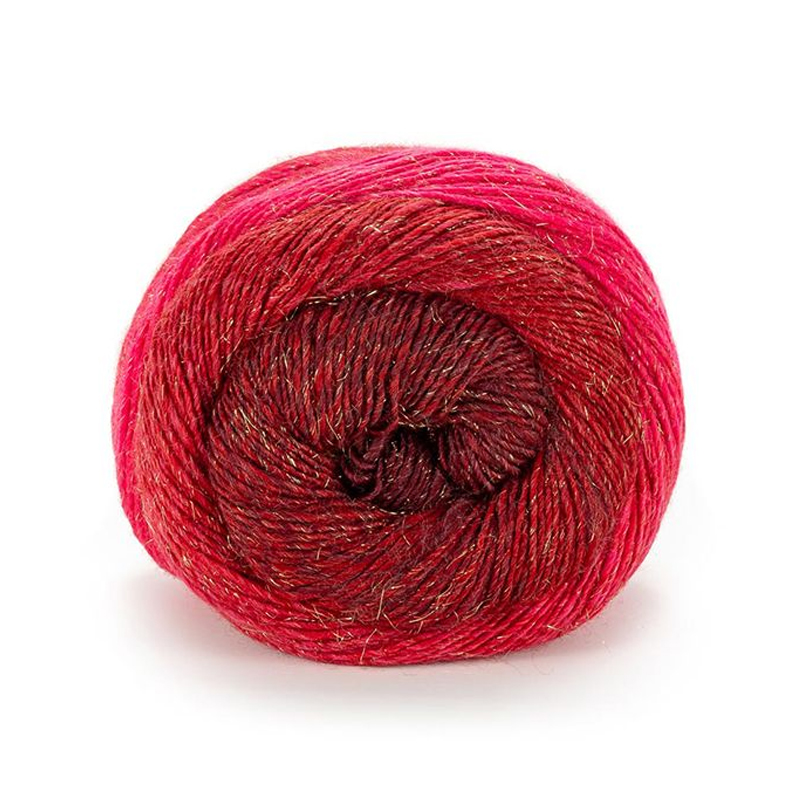 laines du nord poema glitter - bordeaux/pink (102) - 150gr (600mt) | 1pc