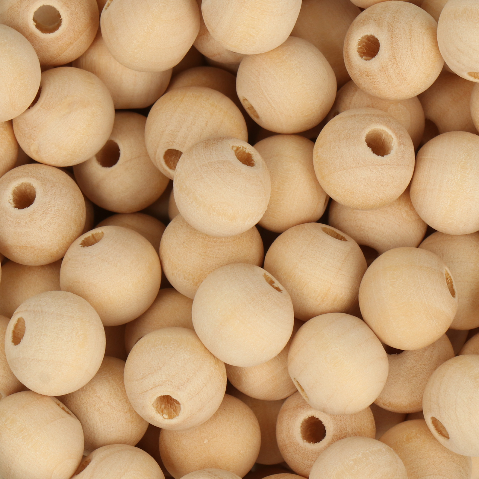 rohes holz runde perle 12mm | 50st