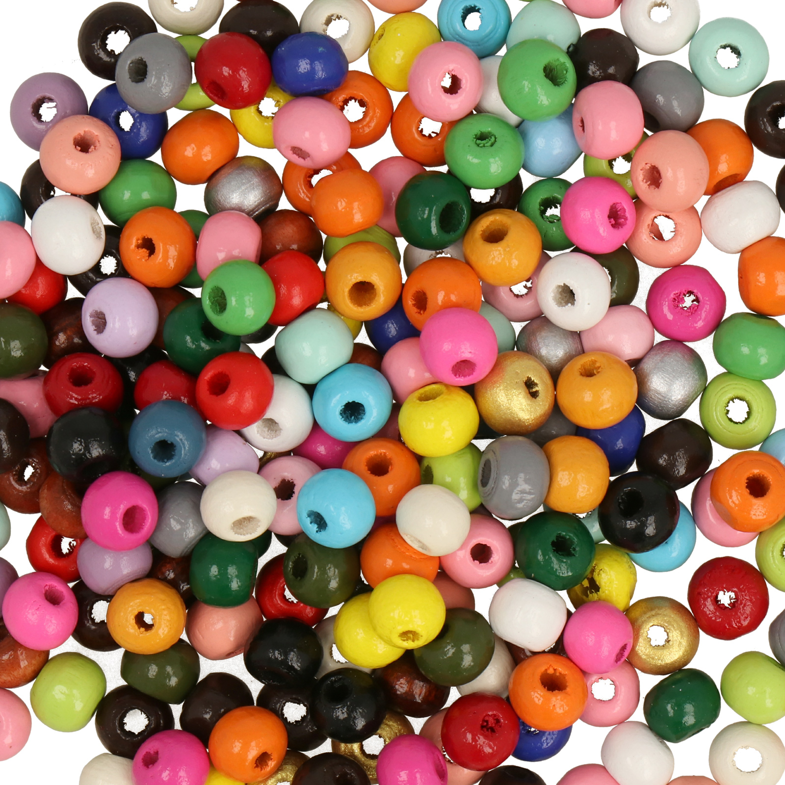 dyed wood beads - rainbow mix 6mm | 200pc