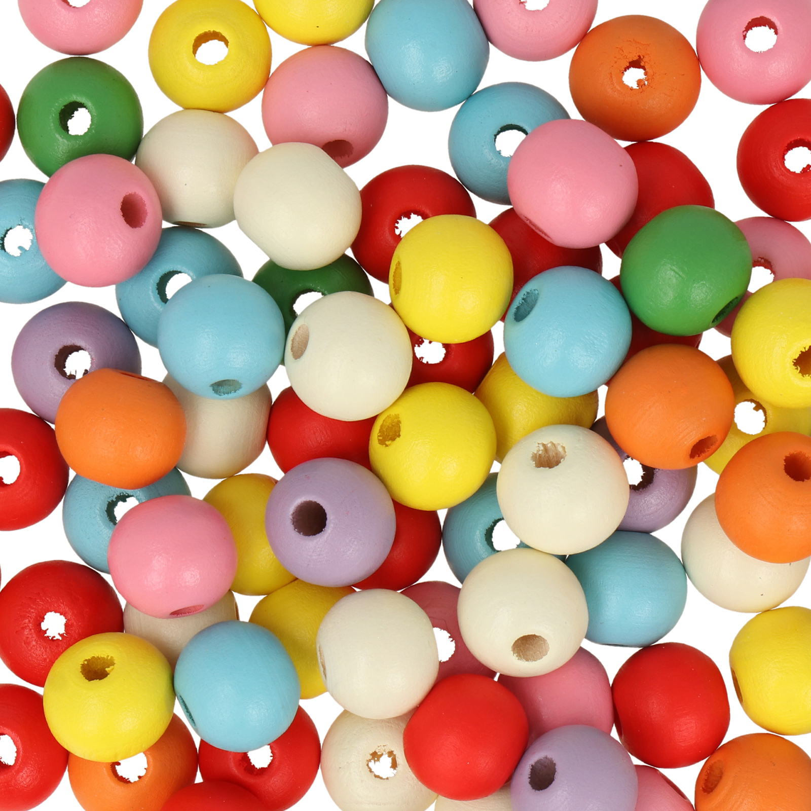 dyed wood beads - funny mix 10mm | 100pc