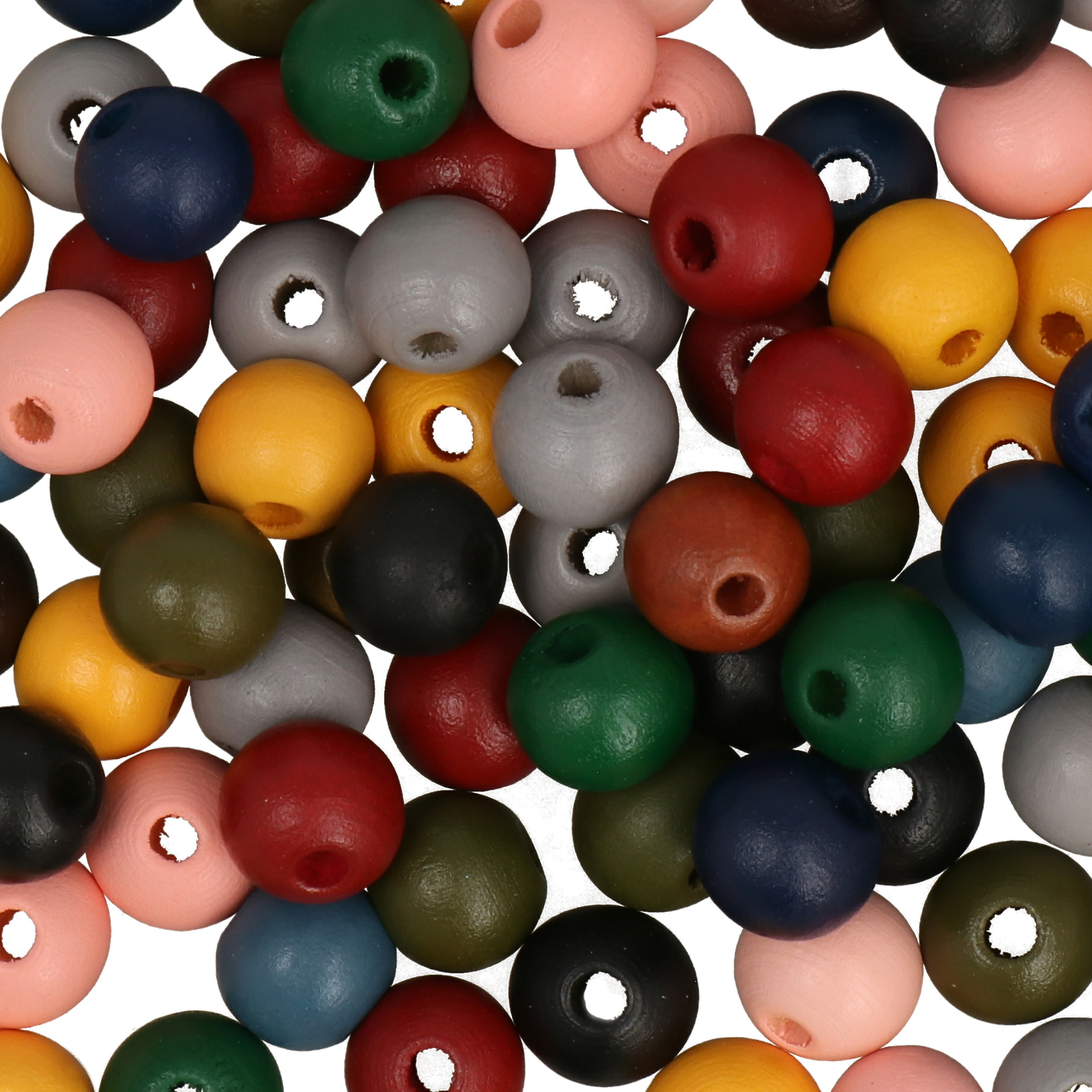 dyed wood beads - falling leaves mix 10mm | 100pc
