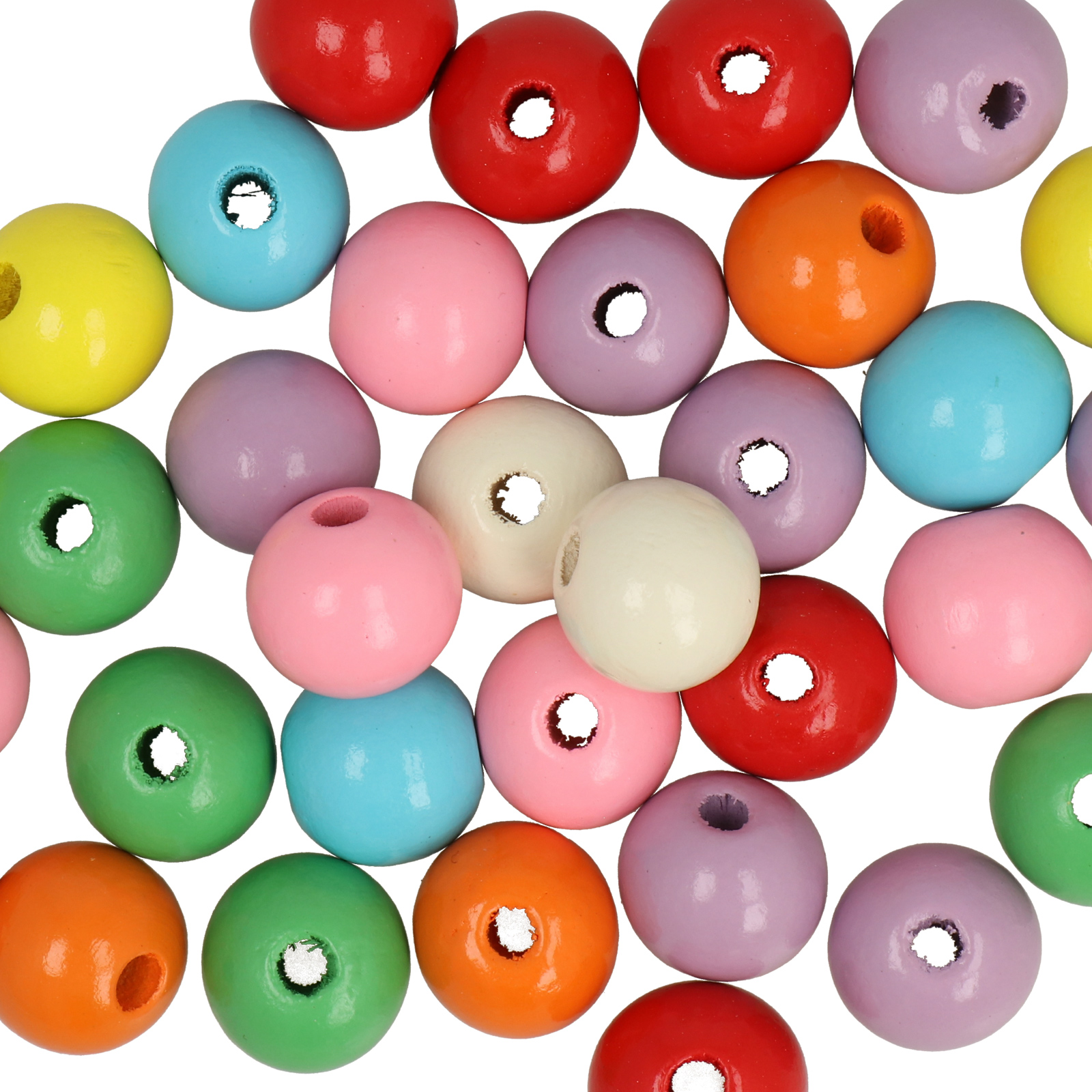 dyed wood beads - funny mix 16mm | 30pc