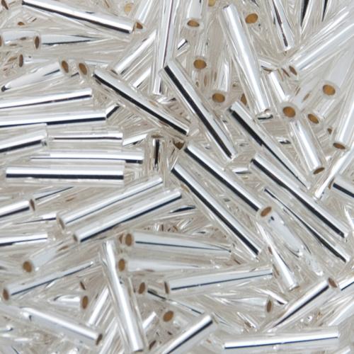 bugle toho beads 9mm - silver lined crystal (21) | 10gr