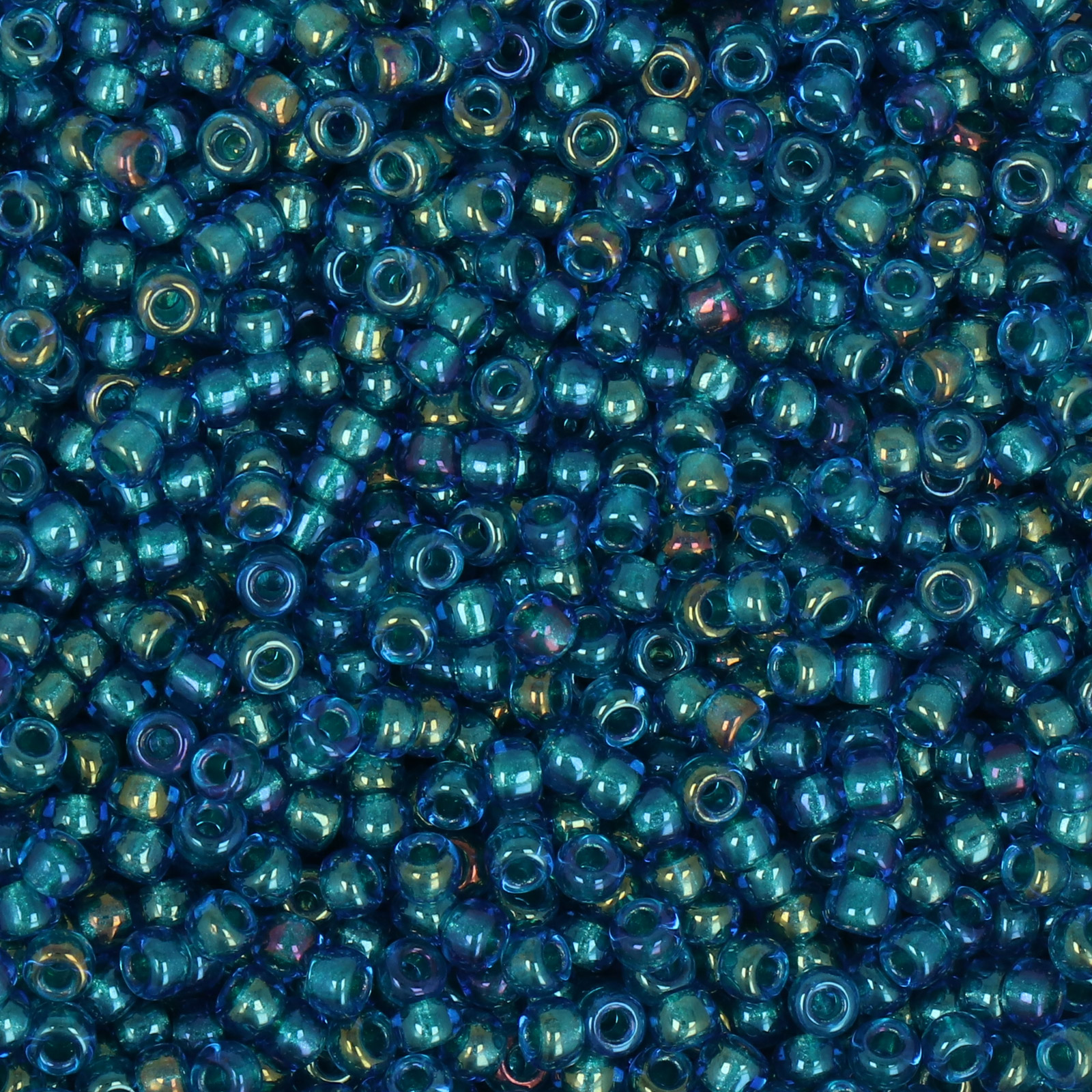 miyuki rocailles 8/0 - fancy lined teal blue (3537) | 10gr