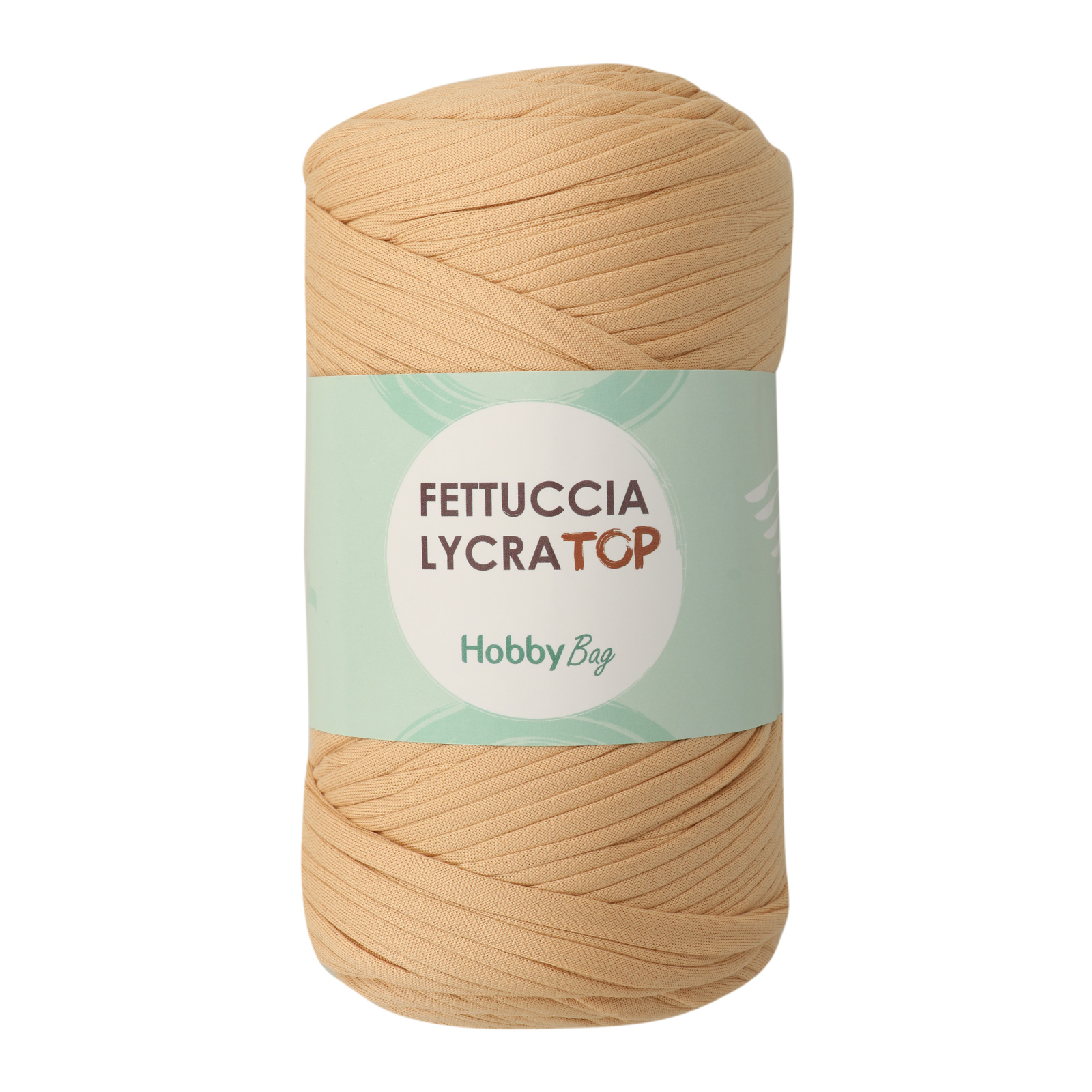 hobbybag t-shirt yarn fettuccia lycra top - beige (17) - 400gr (105mt) | 1st