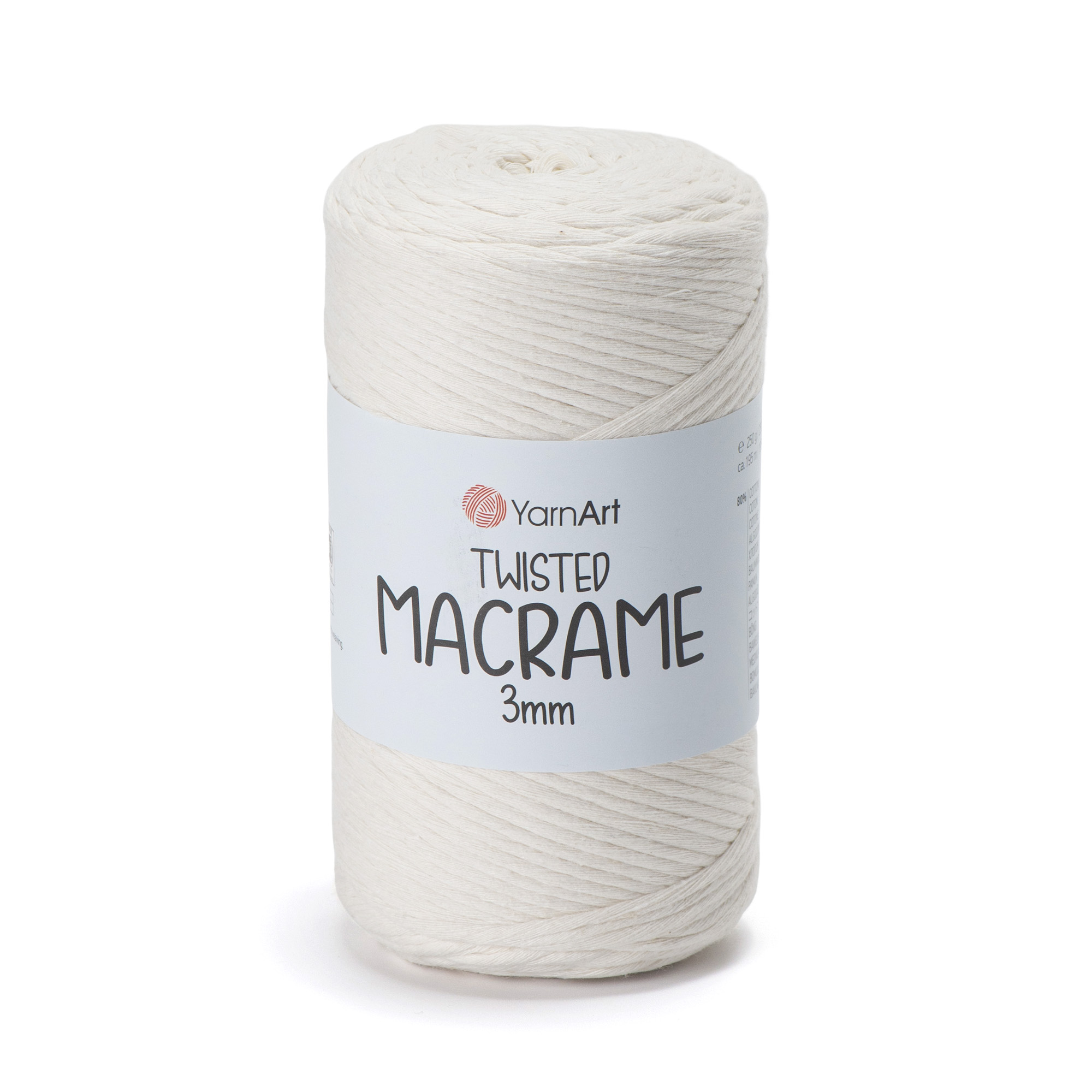 yarnart twisted macramè 3mm - milch (752) - 250gr (195mt) | 1st