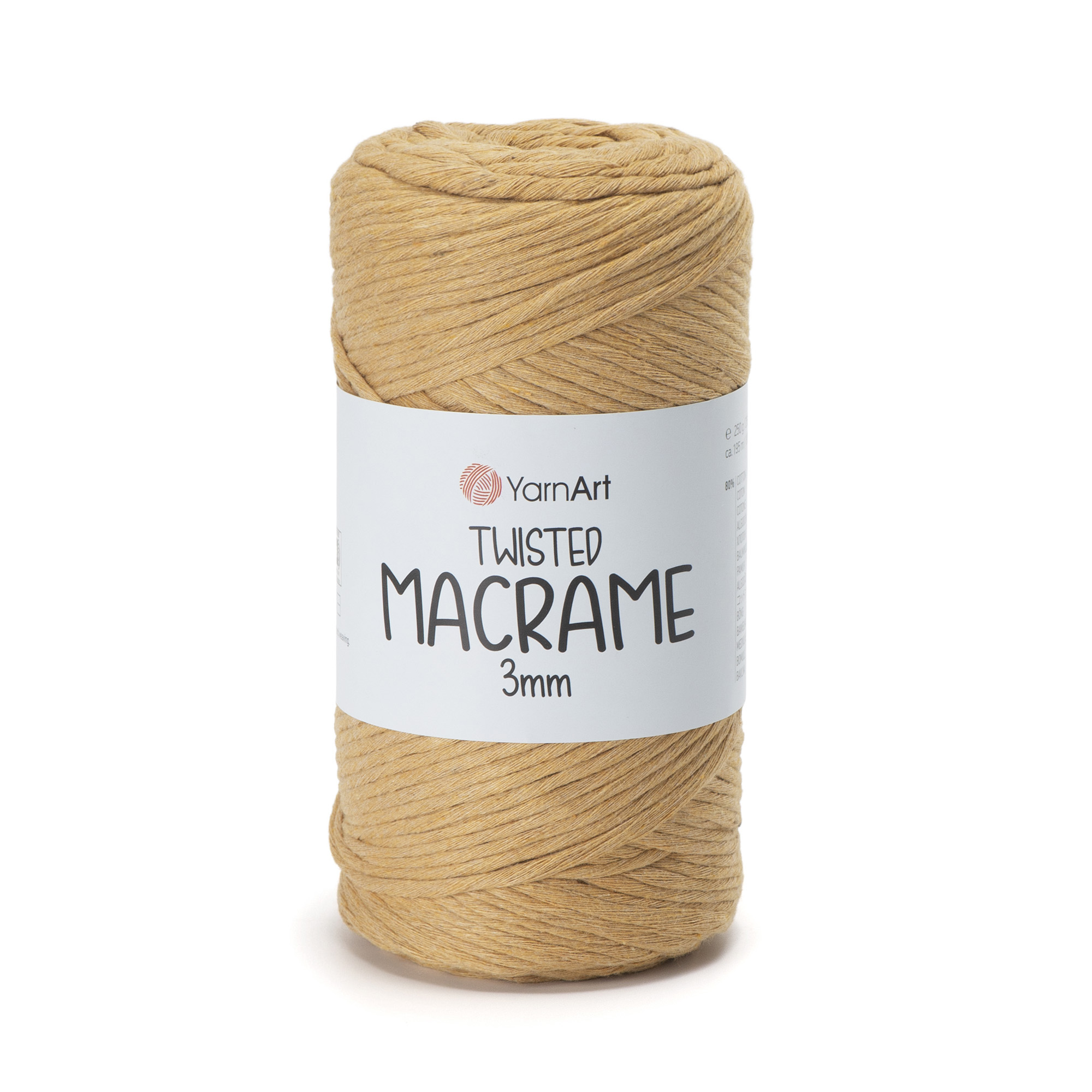 yarnart twisted macramè 3mm - safari (796) - 250gr (195mt) | 1st