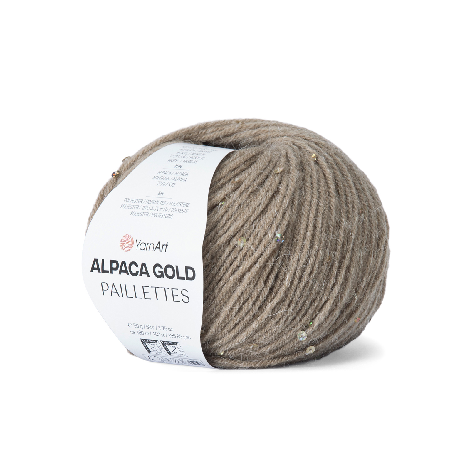 yarnart alpaca gold paillettes - dove grey (9316) - 50gr (180mt) | 1pc