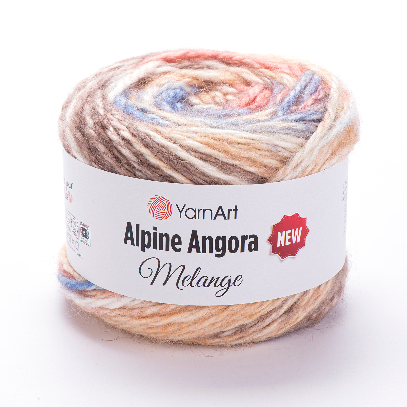yarnart alpine angora melange - braun/rosa/beige (6411) - 150gr (150mt) | 1st