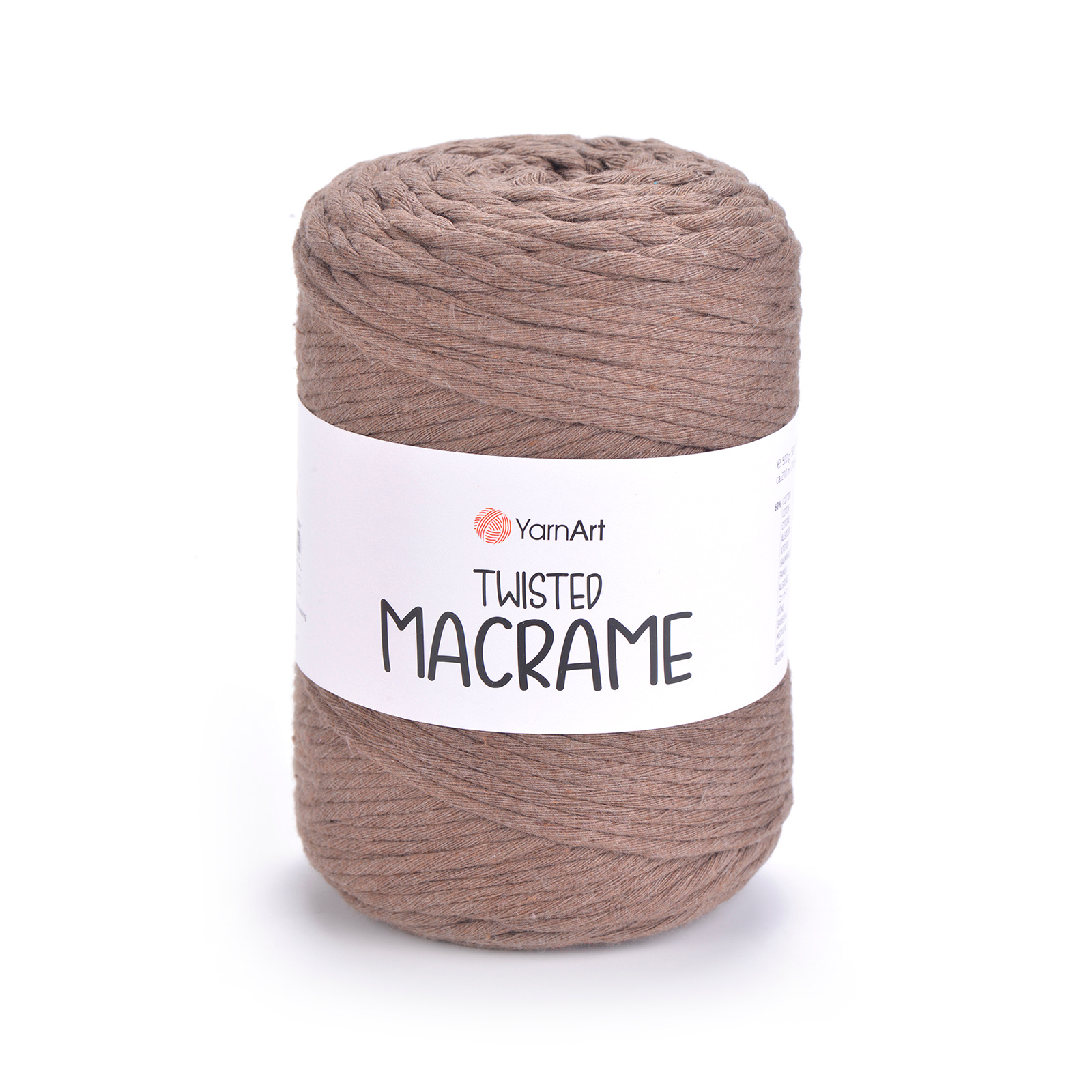 yarnart twisted macramè 5mm - tortora (788) - 500gr (210mt) | 1st