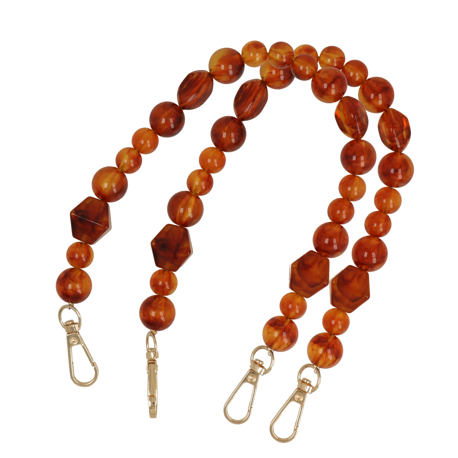 acrylic handle with amber pearls 18mm - 38cm | 2pc