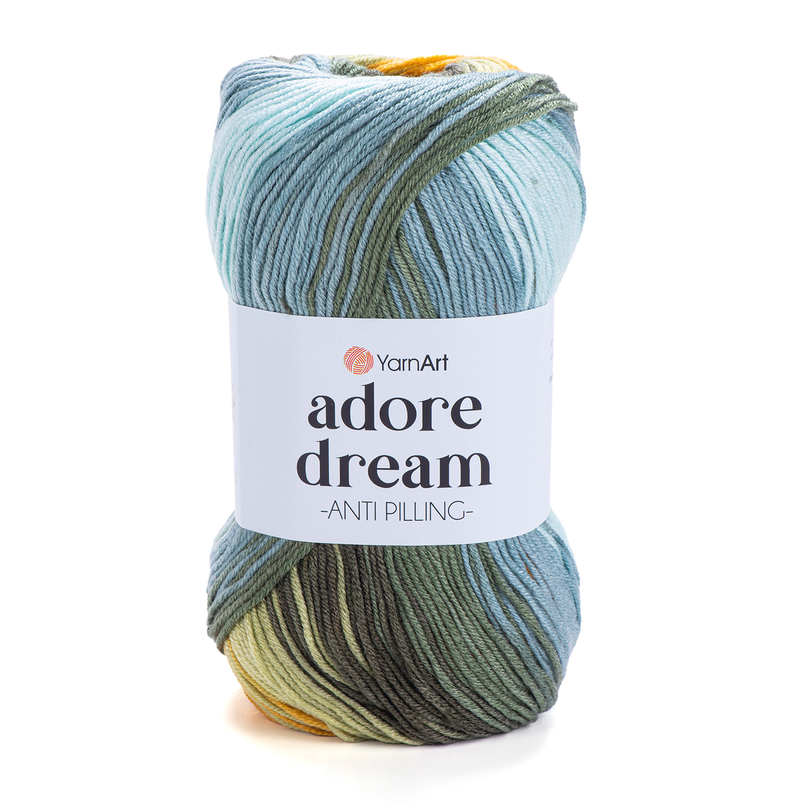 yarnart adore dream - grün/himmelblau/gelb (1074) - 100gr (280mt) | 1st