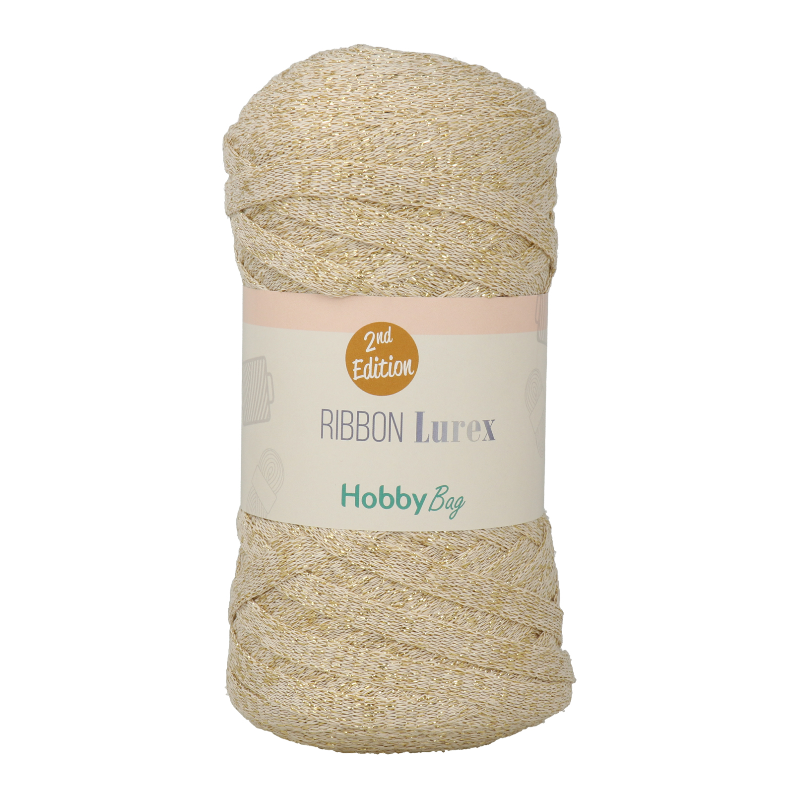 hobbybag ribbon lurex 2nd - natural/gold - 250gr (125mt) | 1st