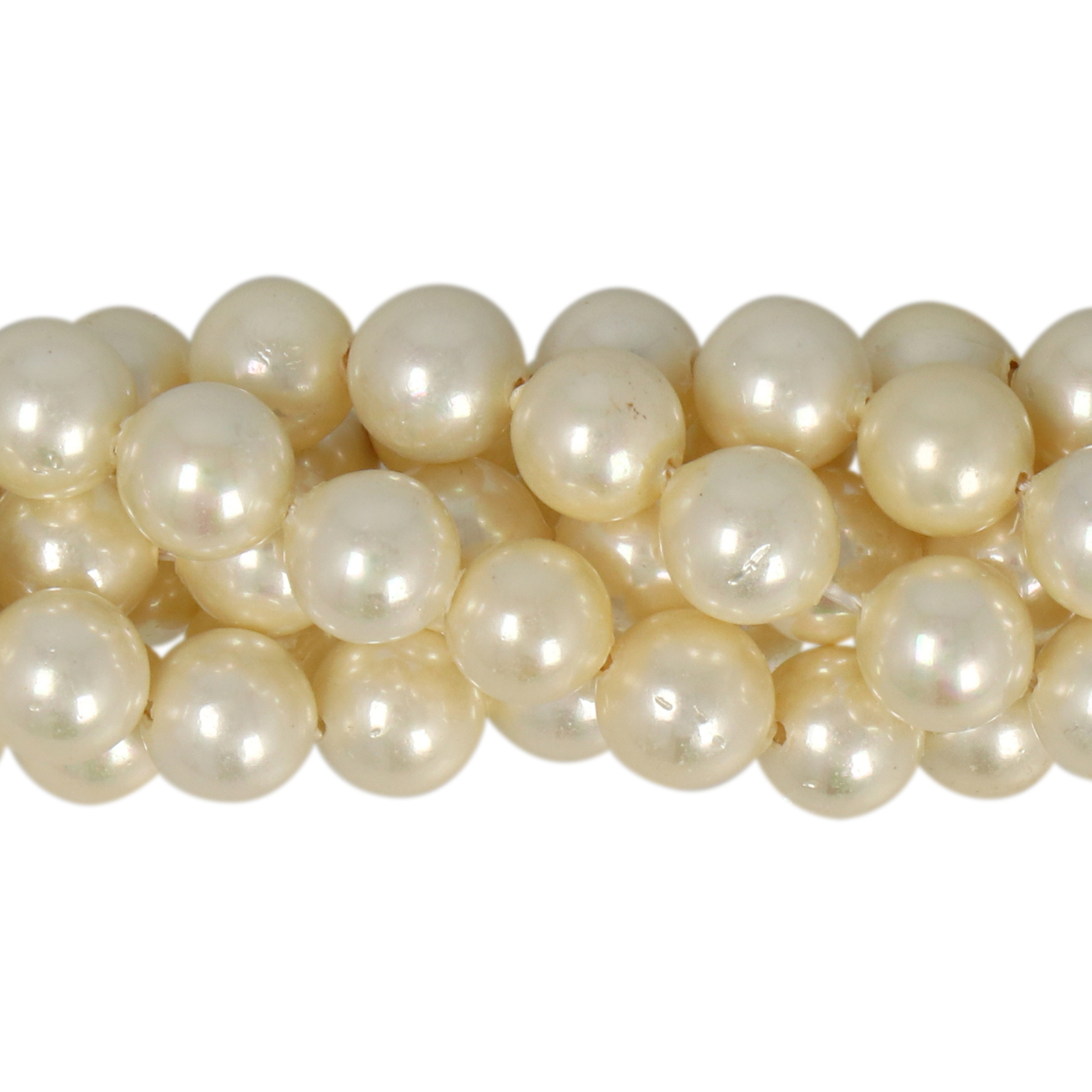 shell pearl beads cream round 6mm | 16-inch strand