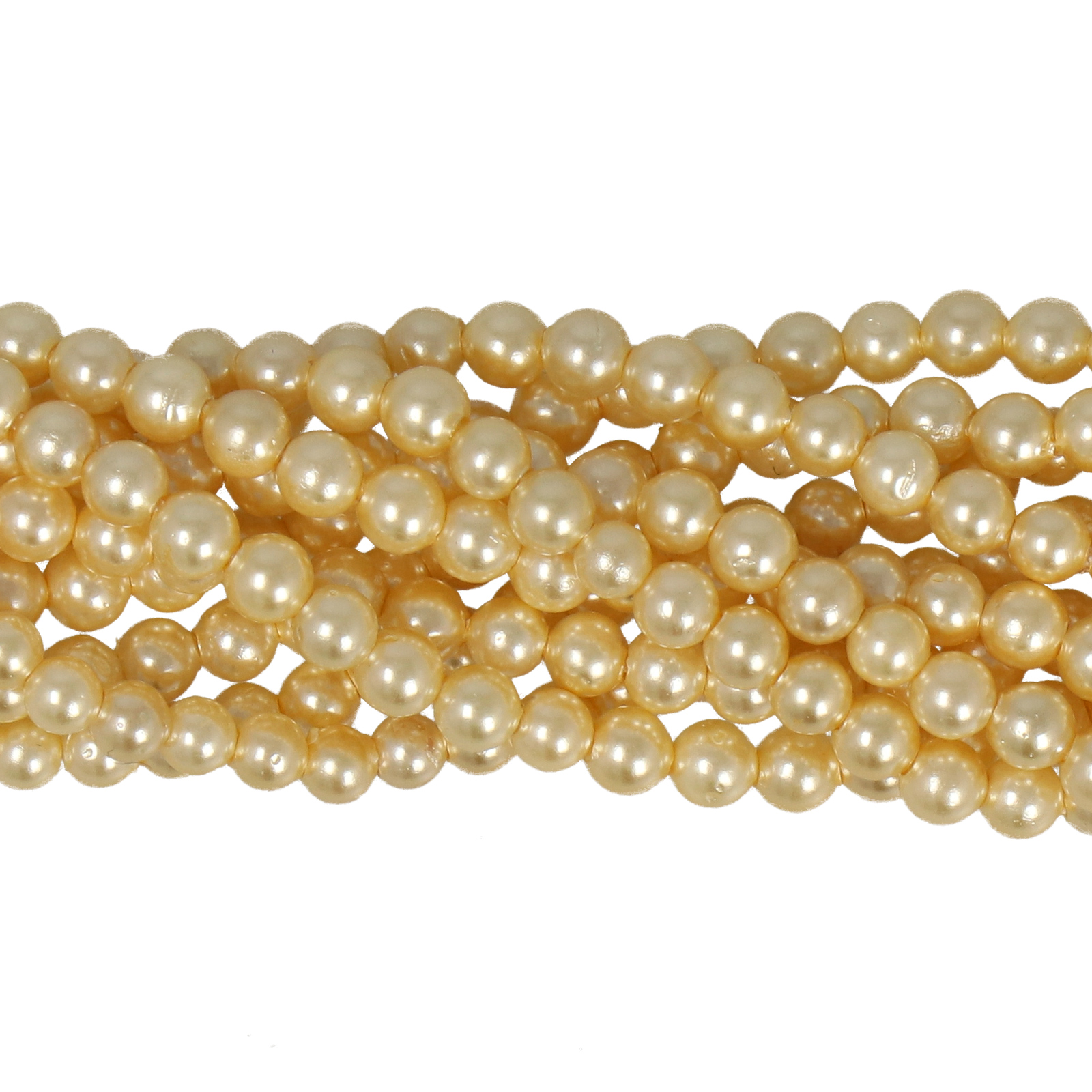 shell pearl beads gold round 3mm | 16-inch strand
