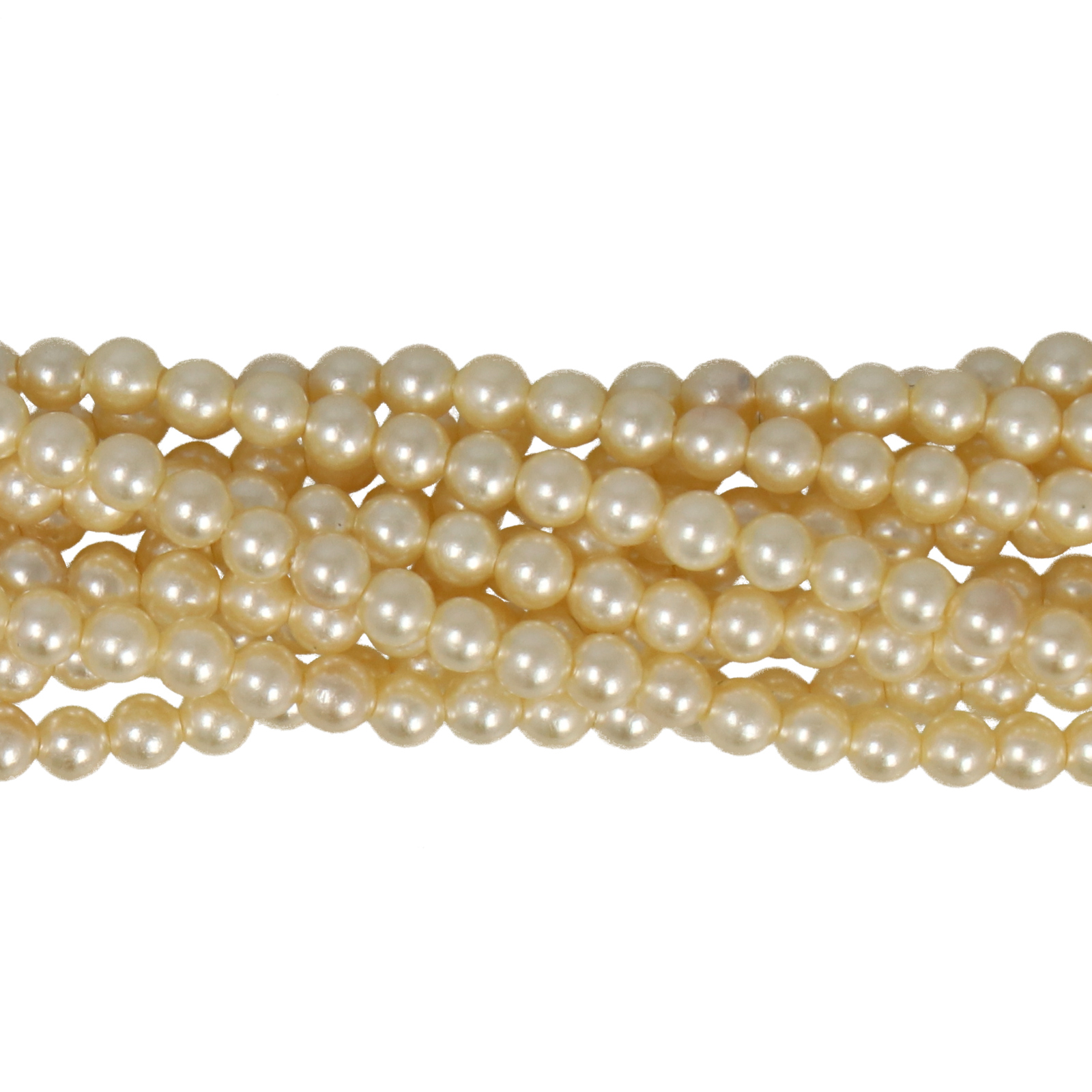 shell pearl beads cream round 3mm | 16-inch strand