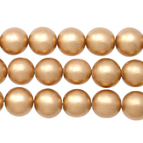 dyed wood beads - metallic gold 12mm | 16-inch strand