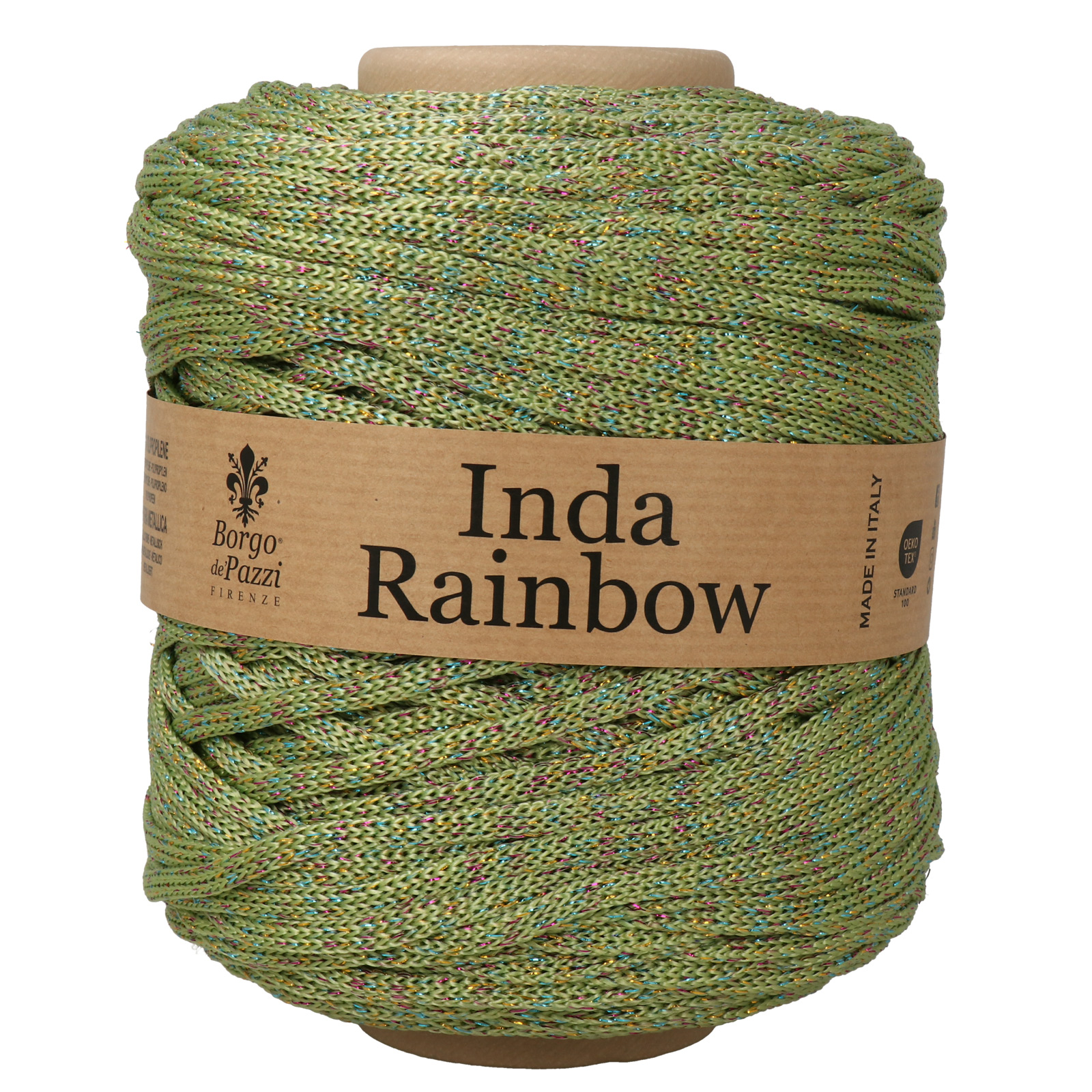 borgo de' pazzi inda rainbow - lime/multicolor (21) - 535gr (165mt) | 1pc