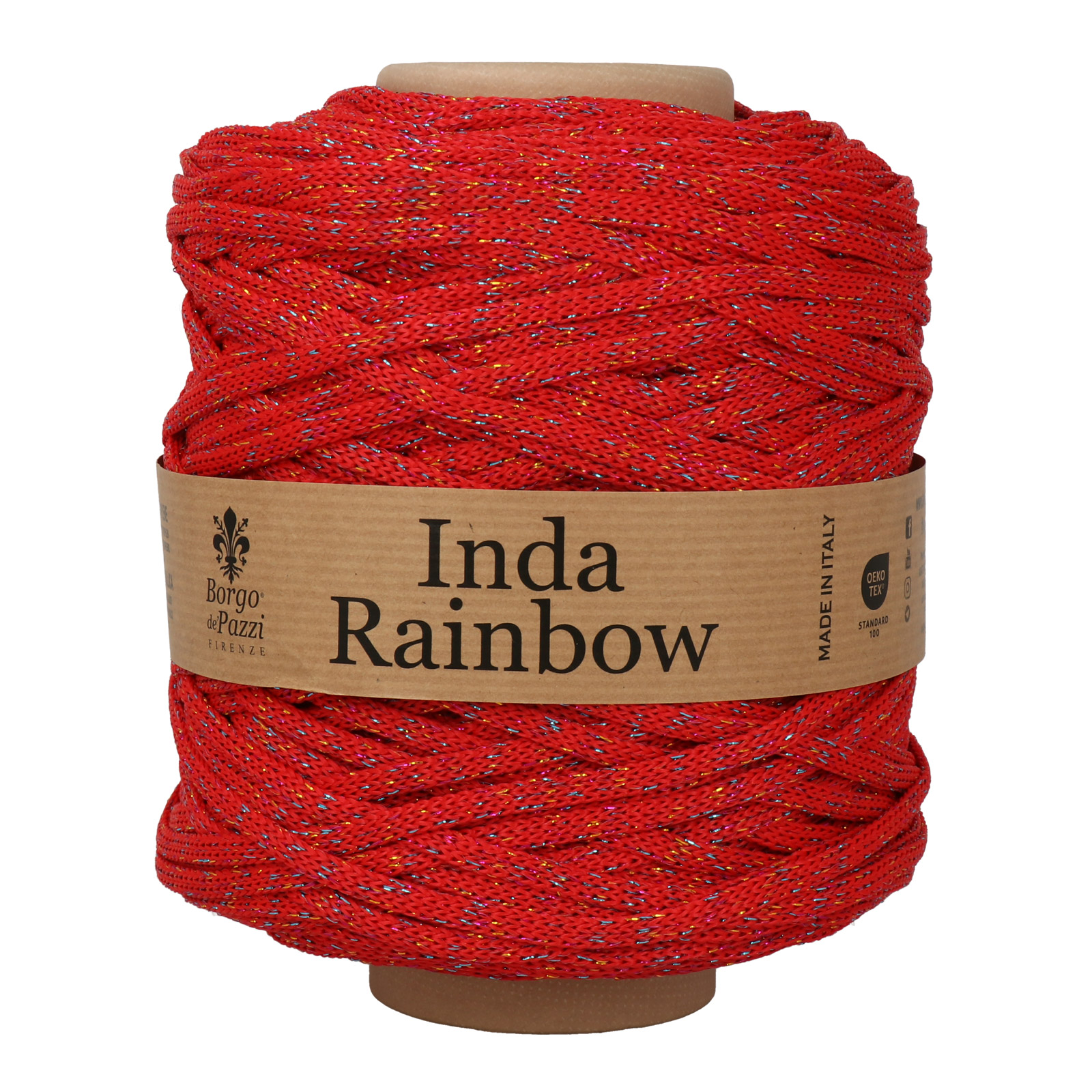 borgo de' pazzi inda rainbow - red/multicolor (8) - 535gr (165mt) | 1pc