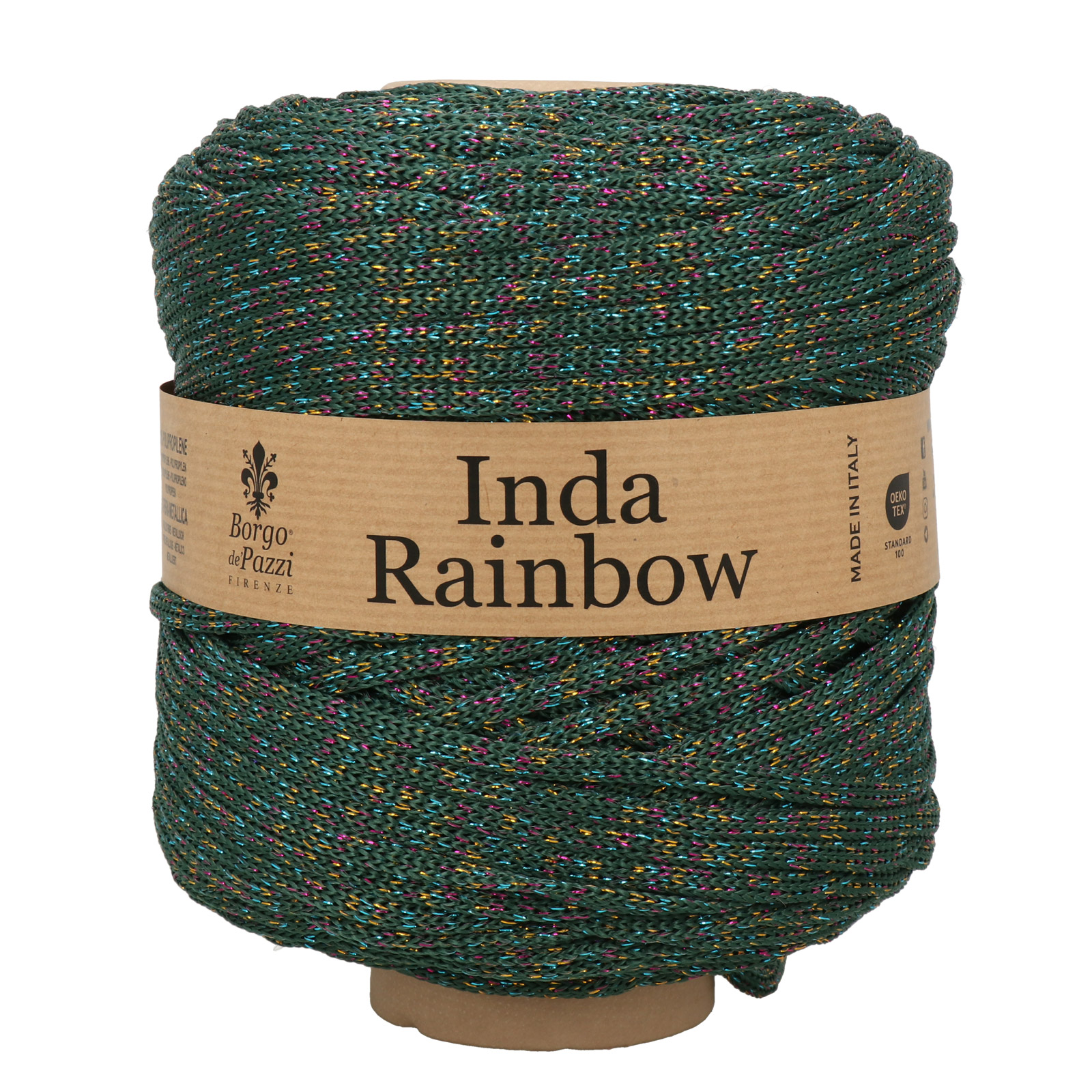 borgo de' pazzi inda rainbow - green/multicolor (18) - 535gr (165mt) | 1pc