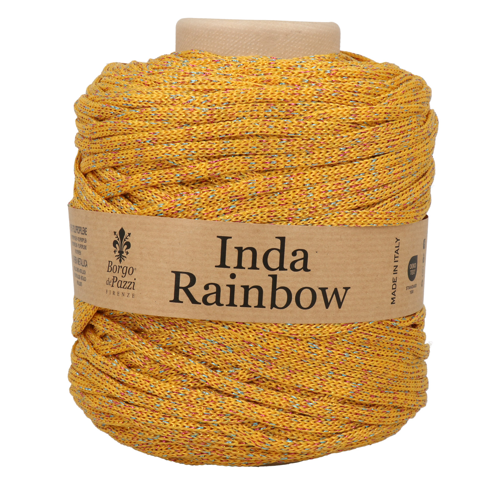 borgo de' pazzi inda rainbow - yellow ochre/multicolor (23) - 535gr (165mt) | 1pc