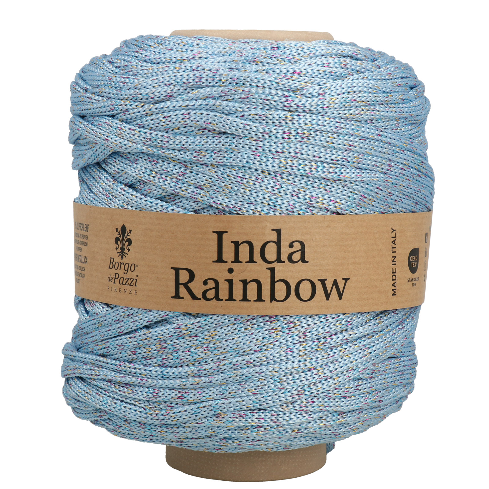 borgo de' pazzi inda rainbow - sky blue/multicolor (29) - 535gr (165mt) | 1pc