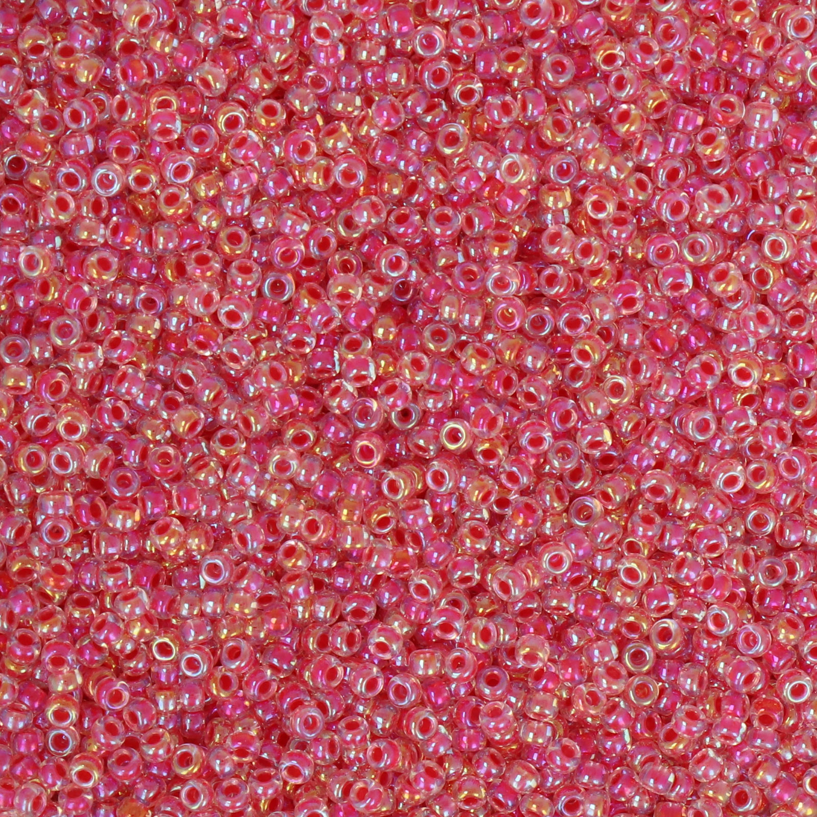miyuki rocailles 11/0 - color-lined dark coral/crystal ab (276) | 10gr