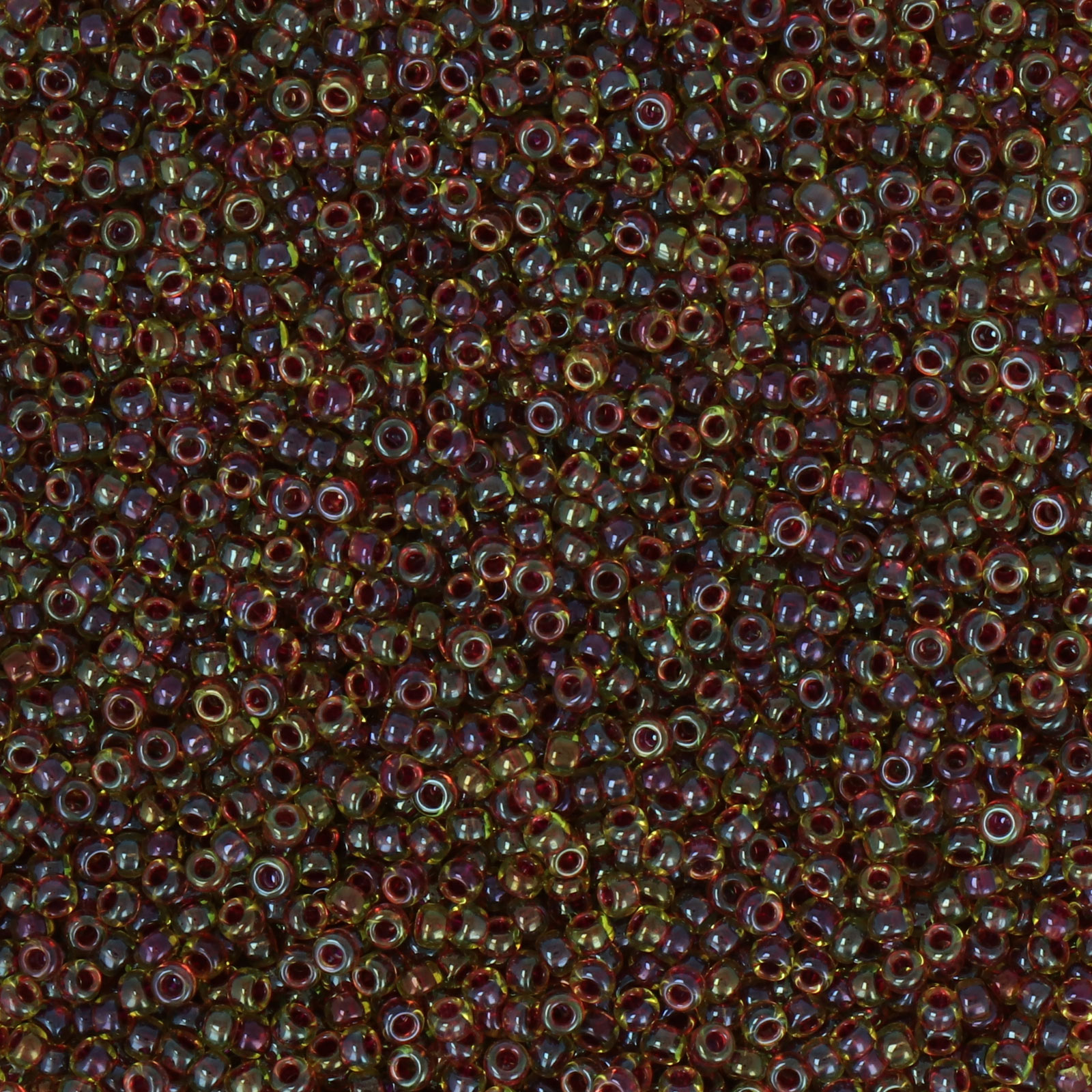 miyuki rocailles 11/0 - color-lined wine/peridot luster (336) | 10gr