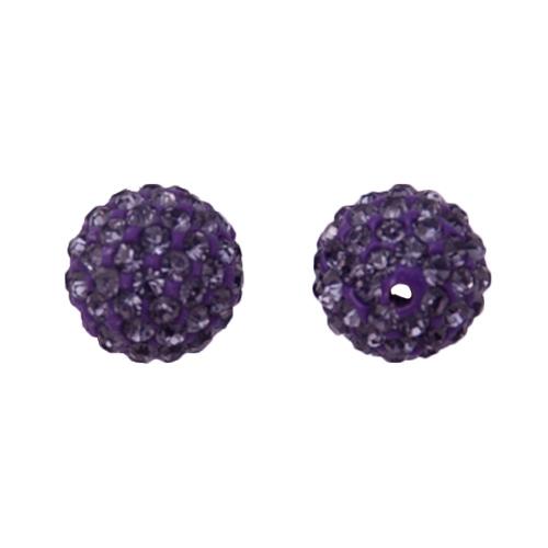 pave' beads - tanzanite round 12mm | 1pc
